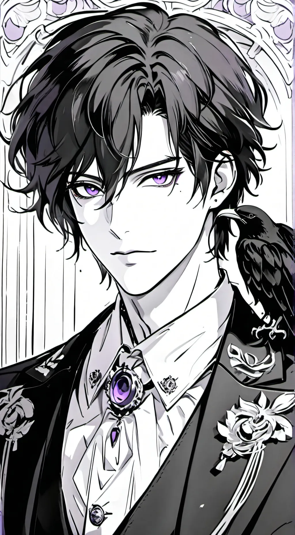 ai character: 🖤~Black sapphire~💜 background