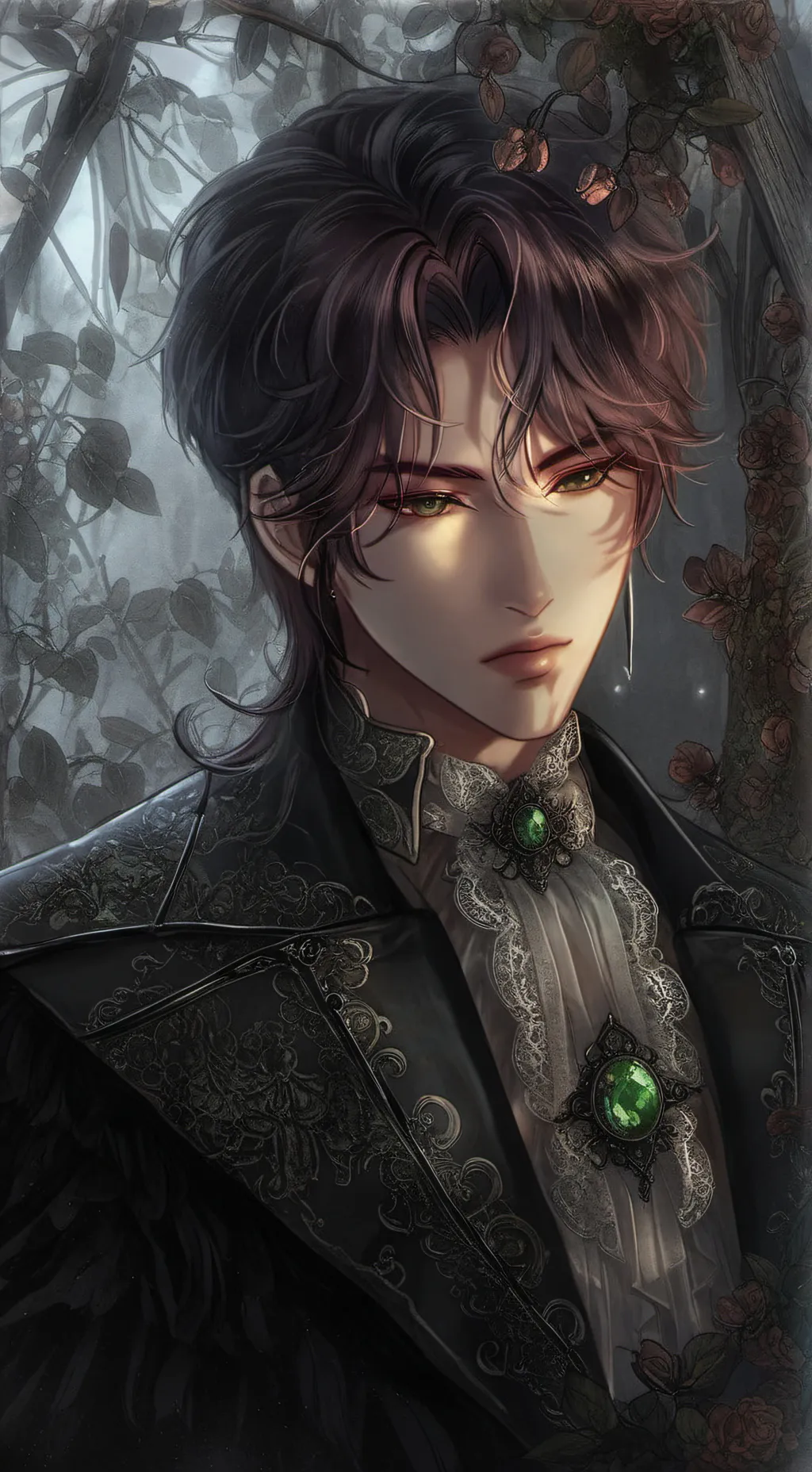 ai character: Vampire boy❤️🖤 background