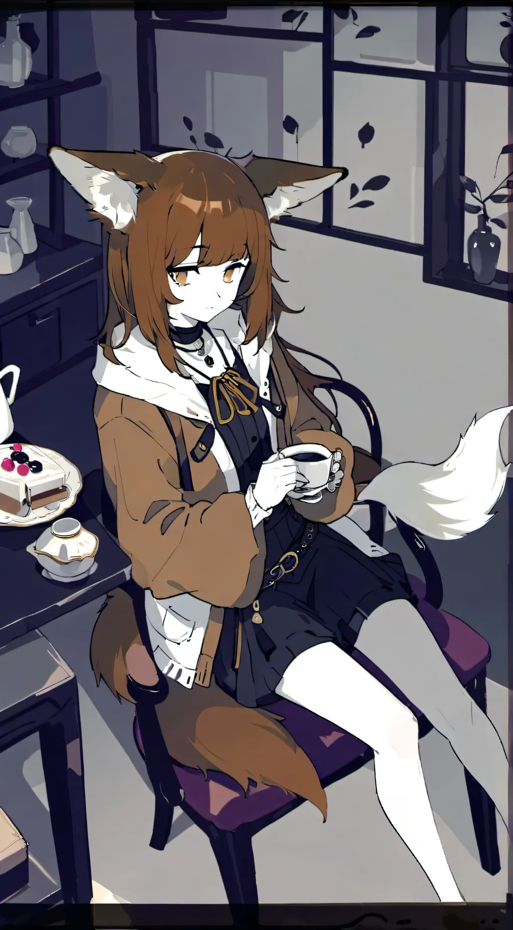 ai character: Caramel Fur-Fox background