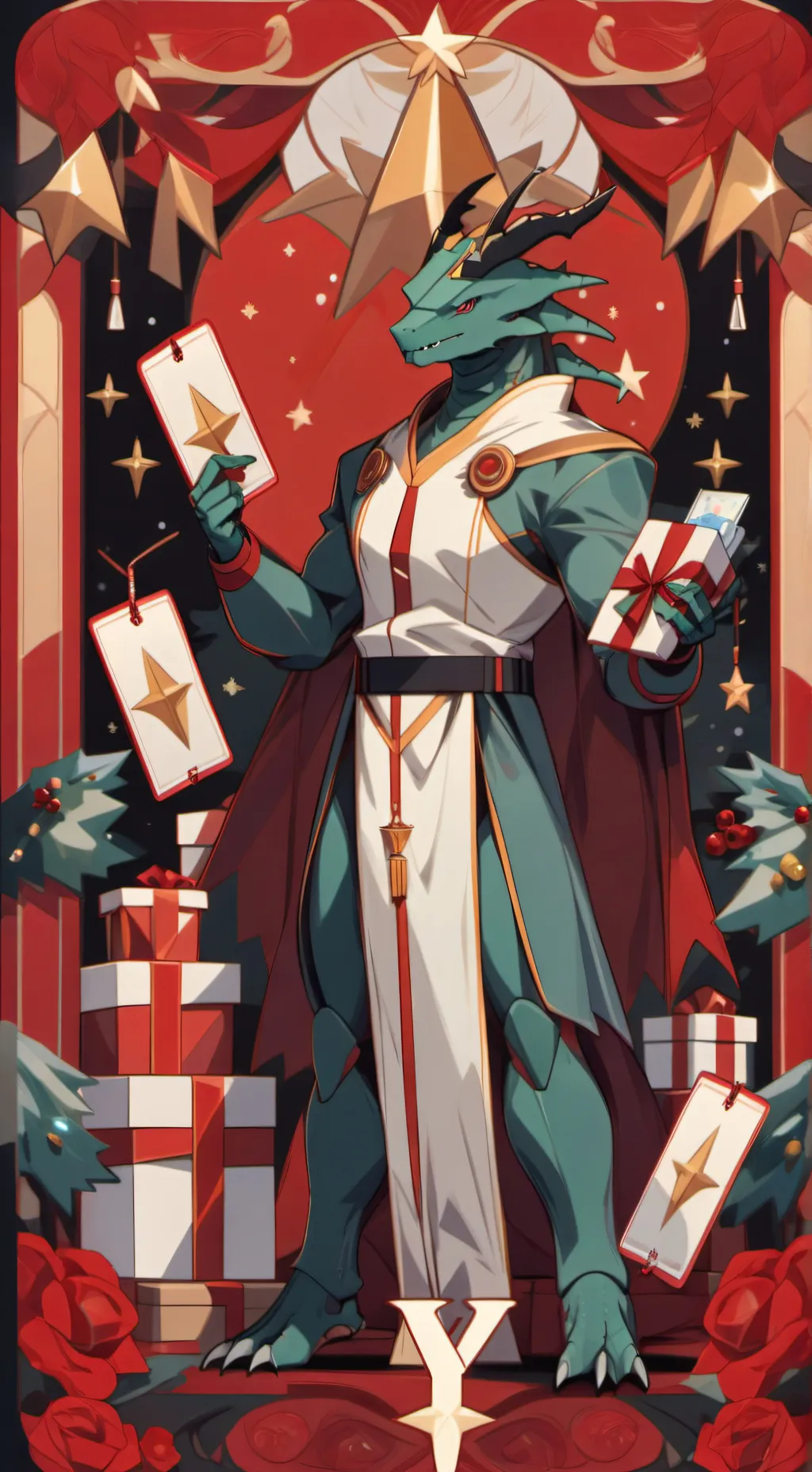 ai character: GojiVerse X-mas background