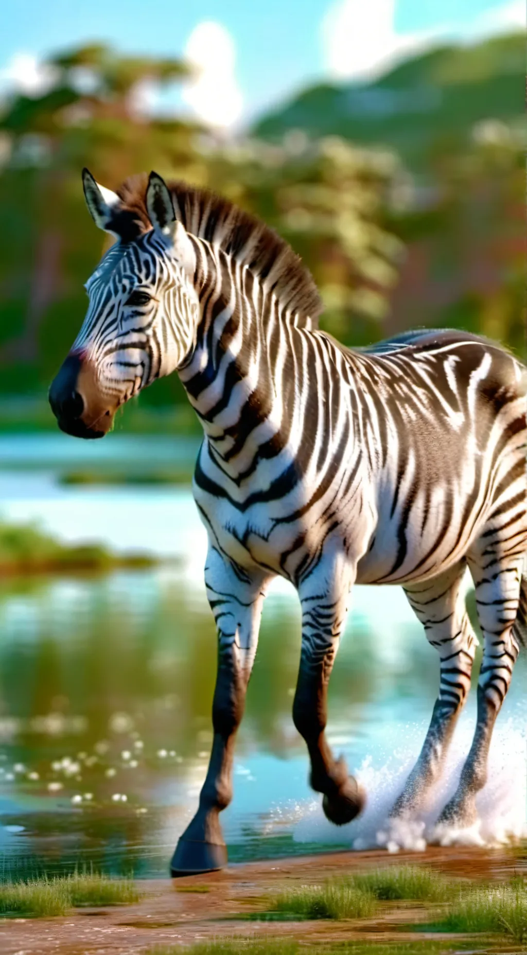 ai character: zebra background