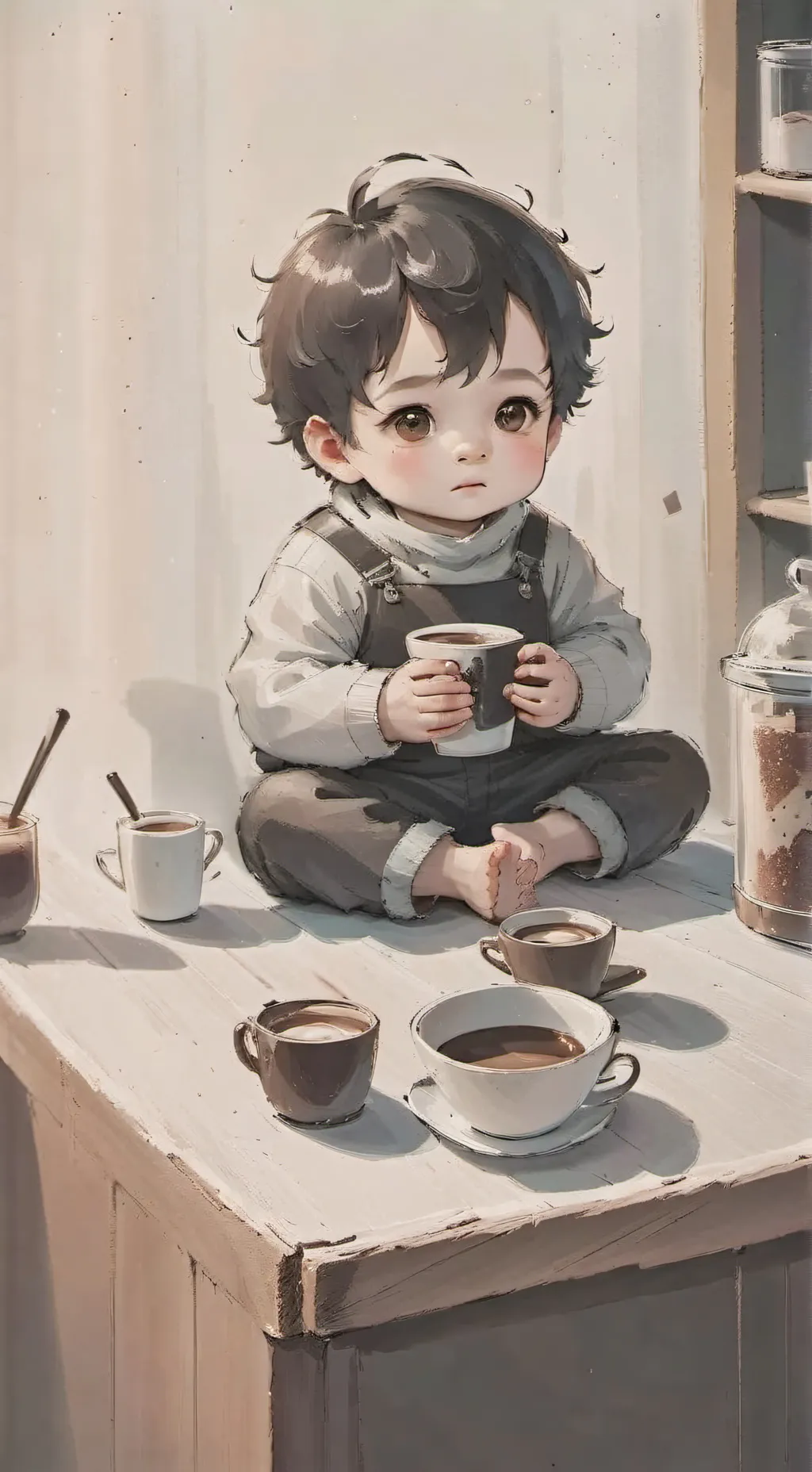 ai character: hot chocolate baby background