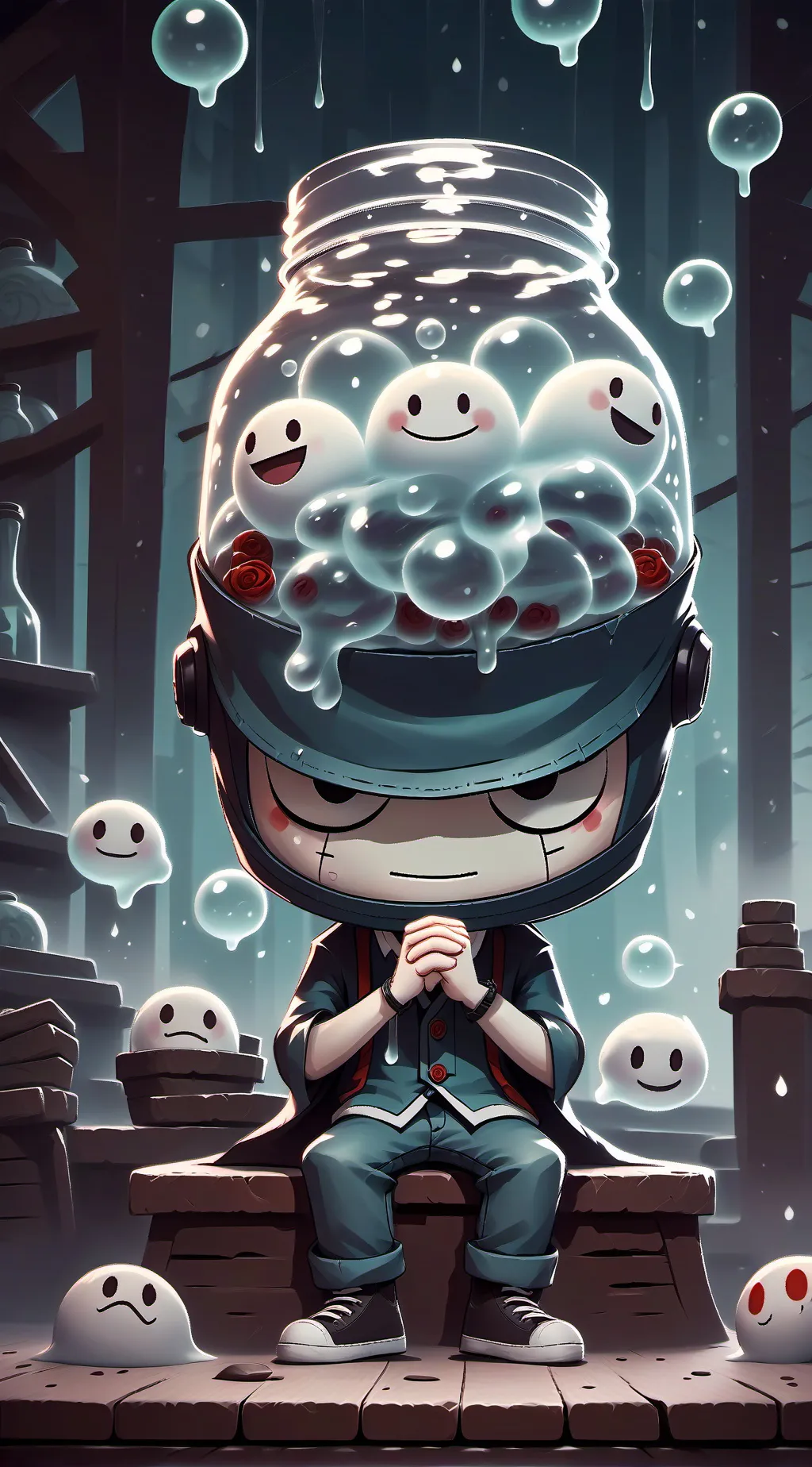 ai character: Emoji man😜😛 background