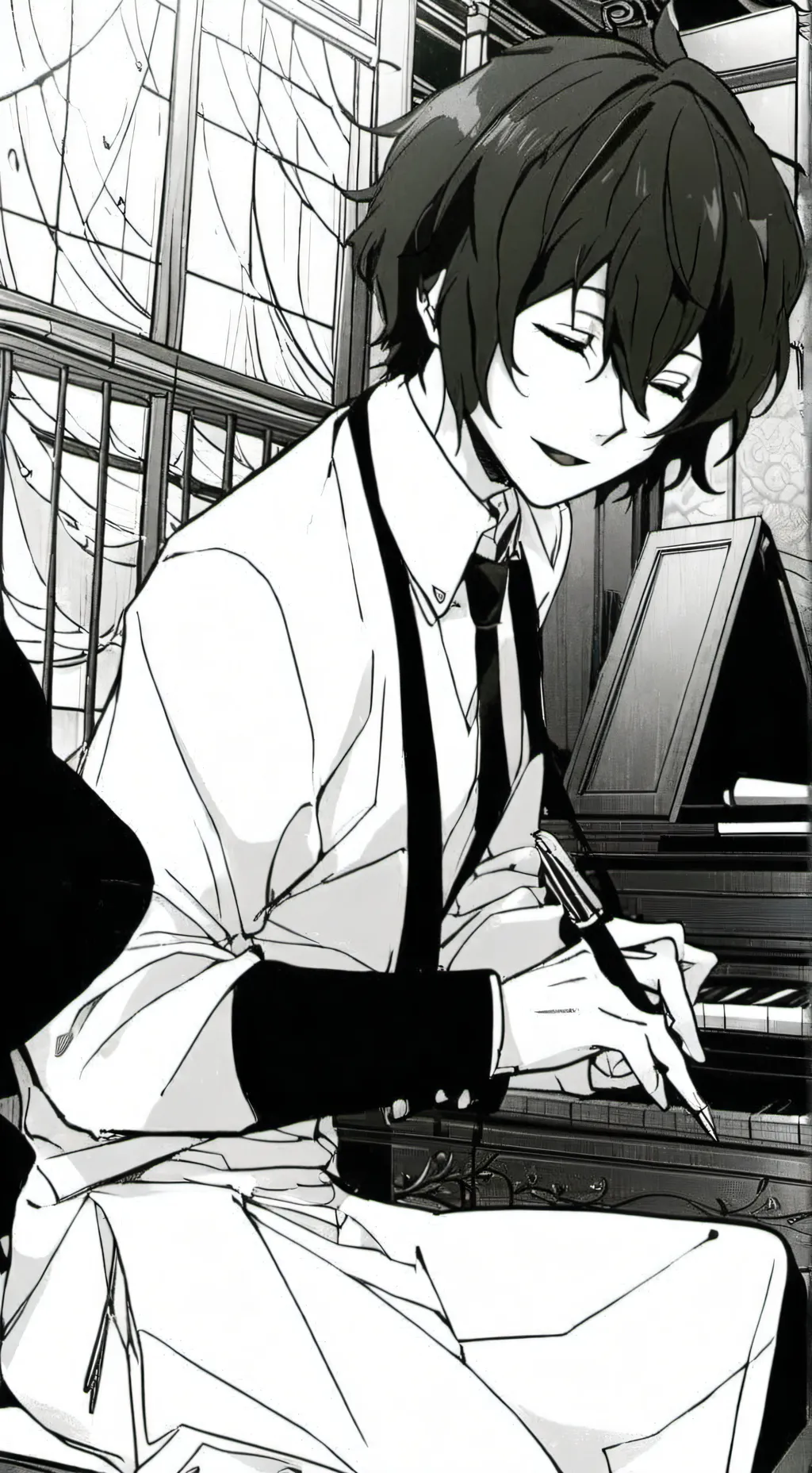 ai character: 🖤>dazai<🖤 background