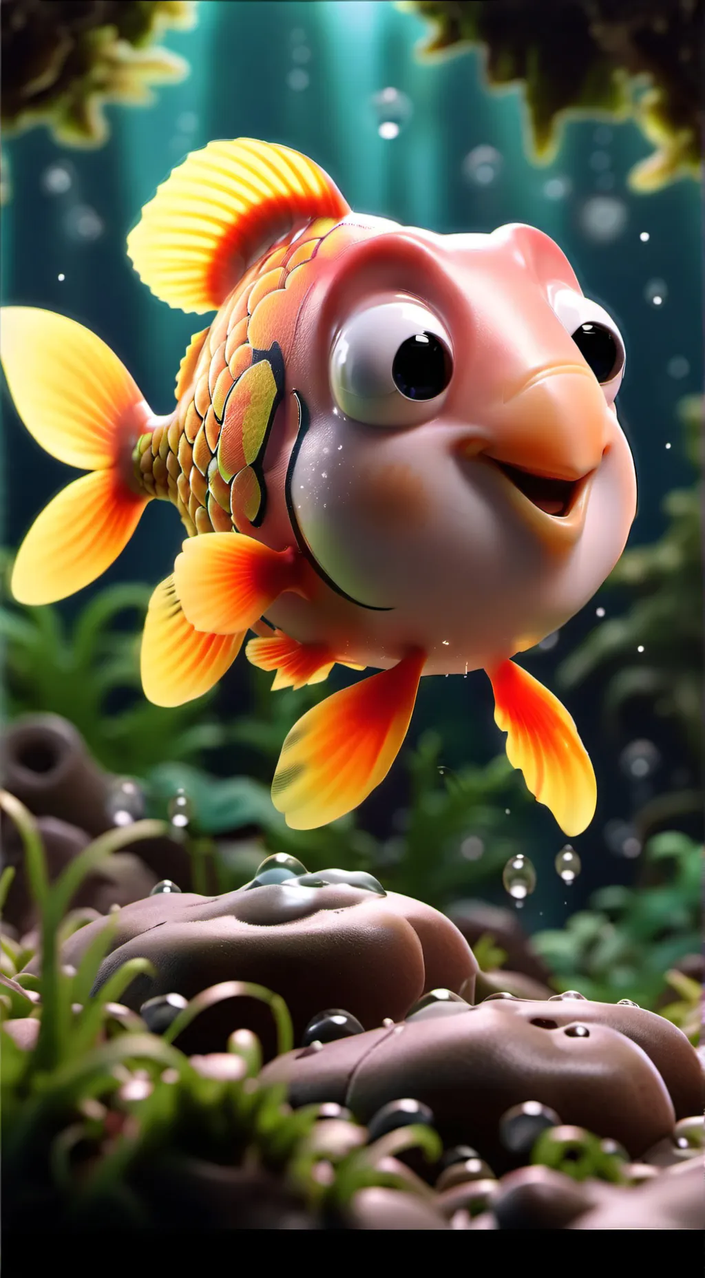 ai character: fish background