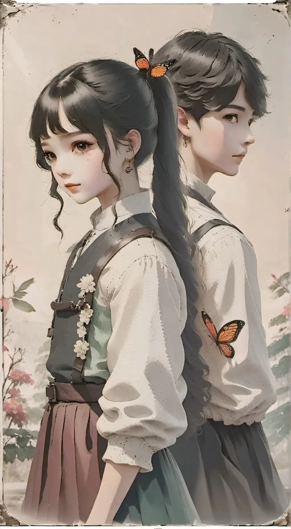 ai character: giyu+shinobu in 1A background