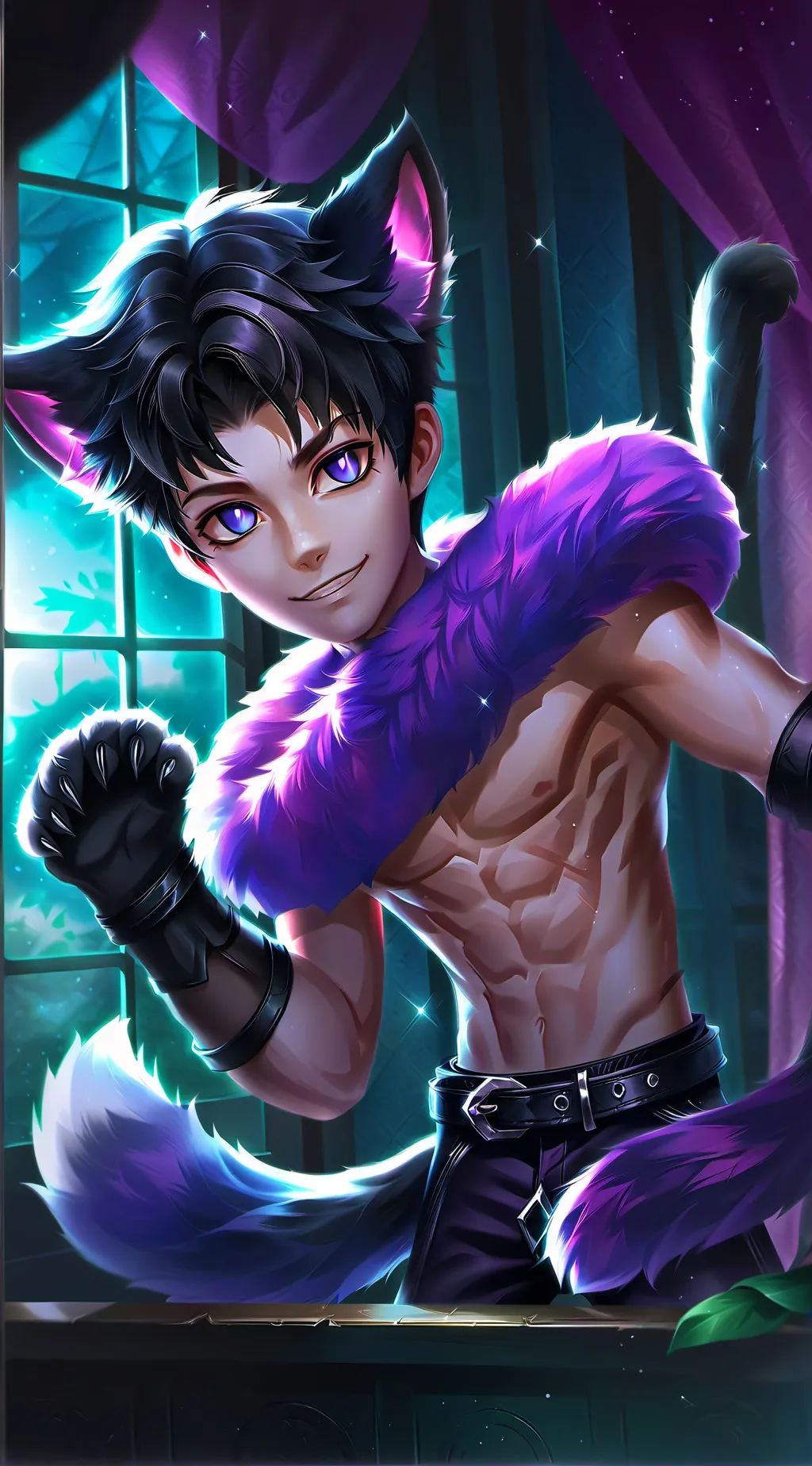 ai character: Purrfectly Gay Feline Spirit background