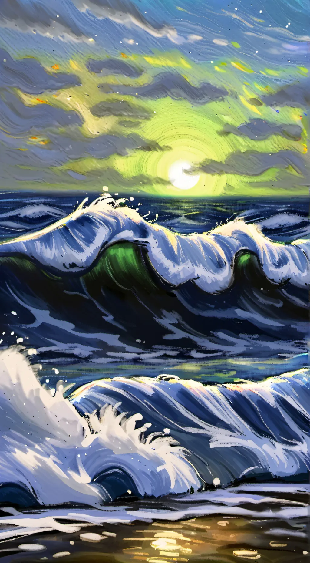 ai character: at the beach (DW)  background