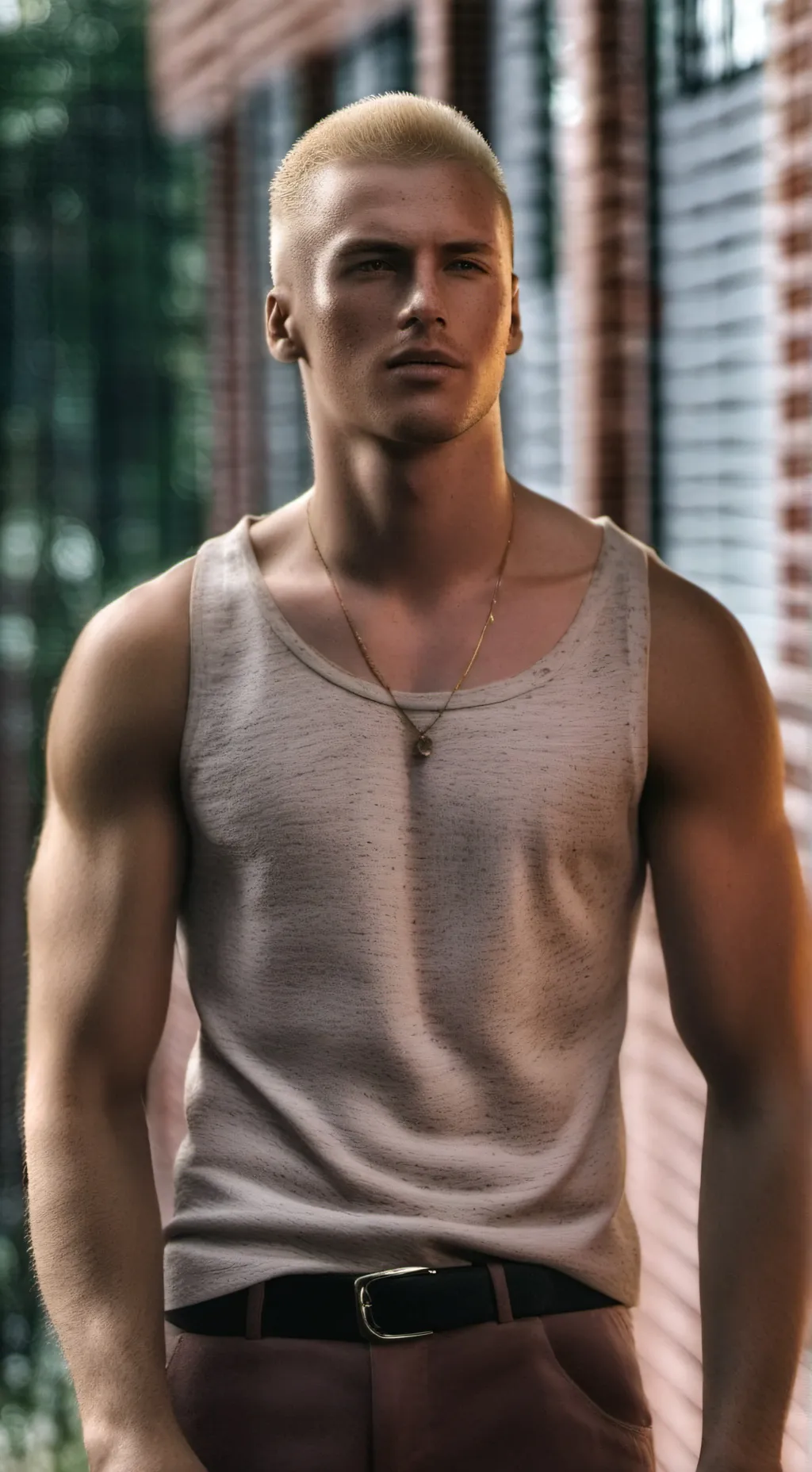 ai character: Brick background