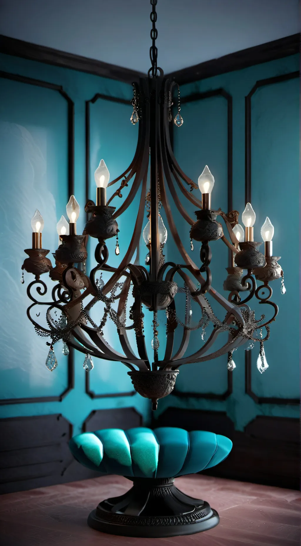 ai character: chandelier  background