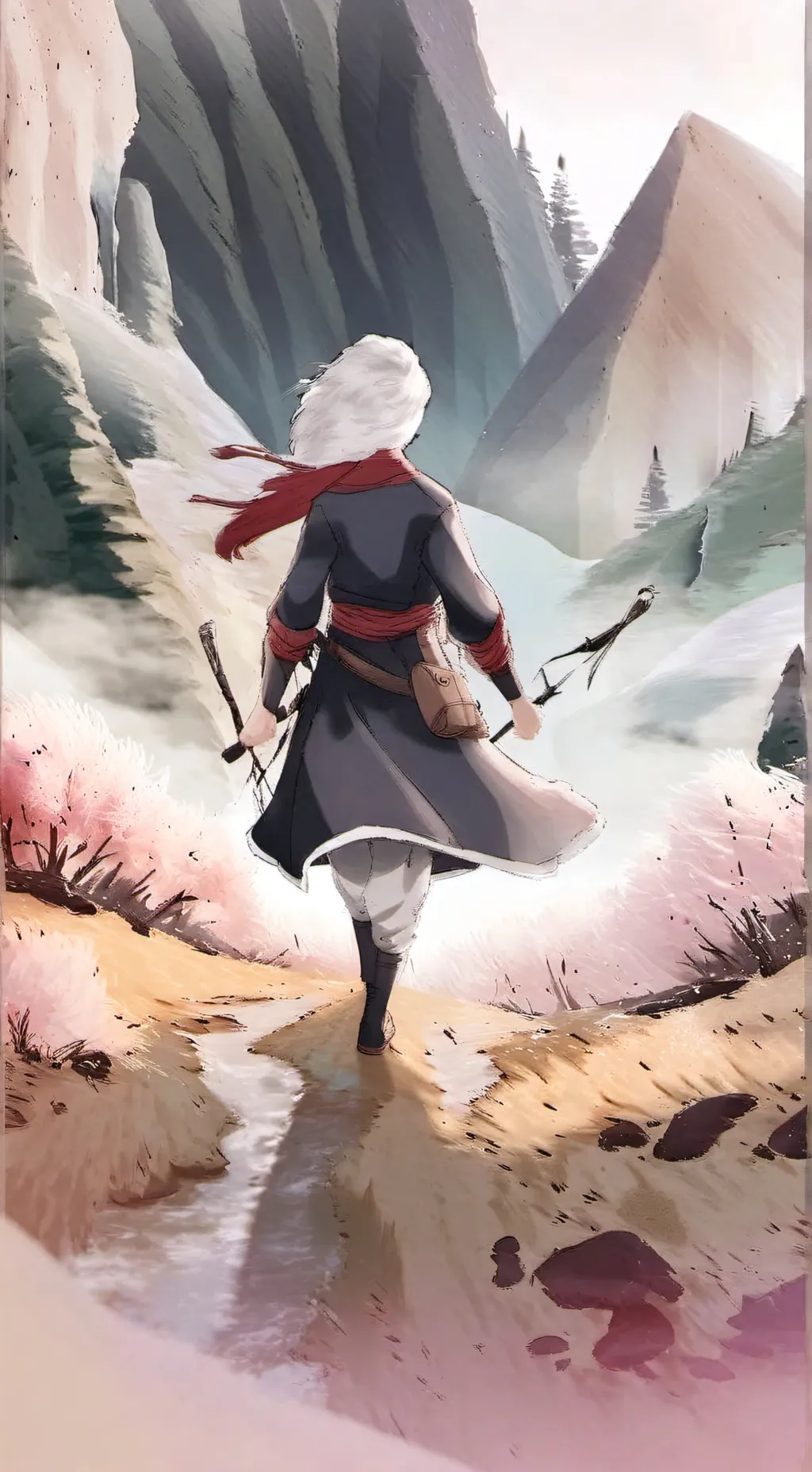 ai character: ninja girl background