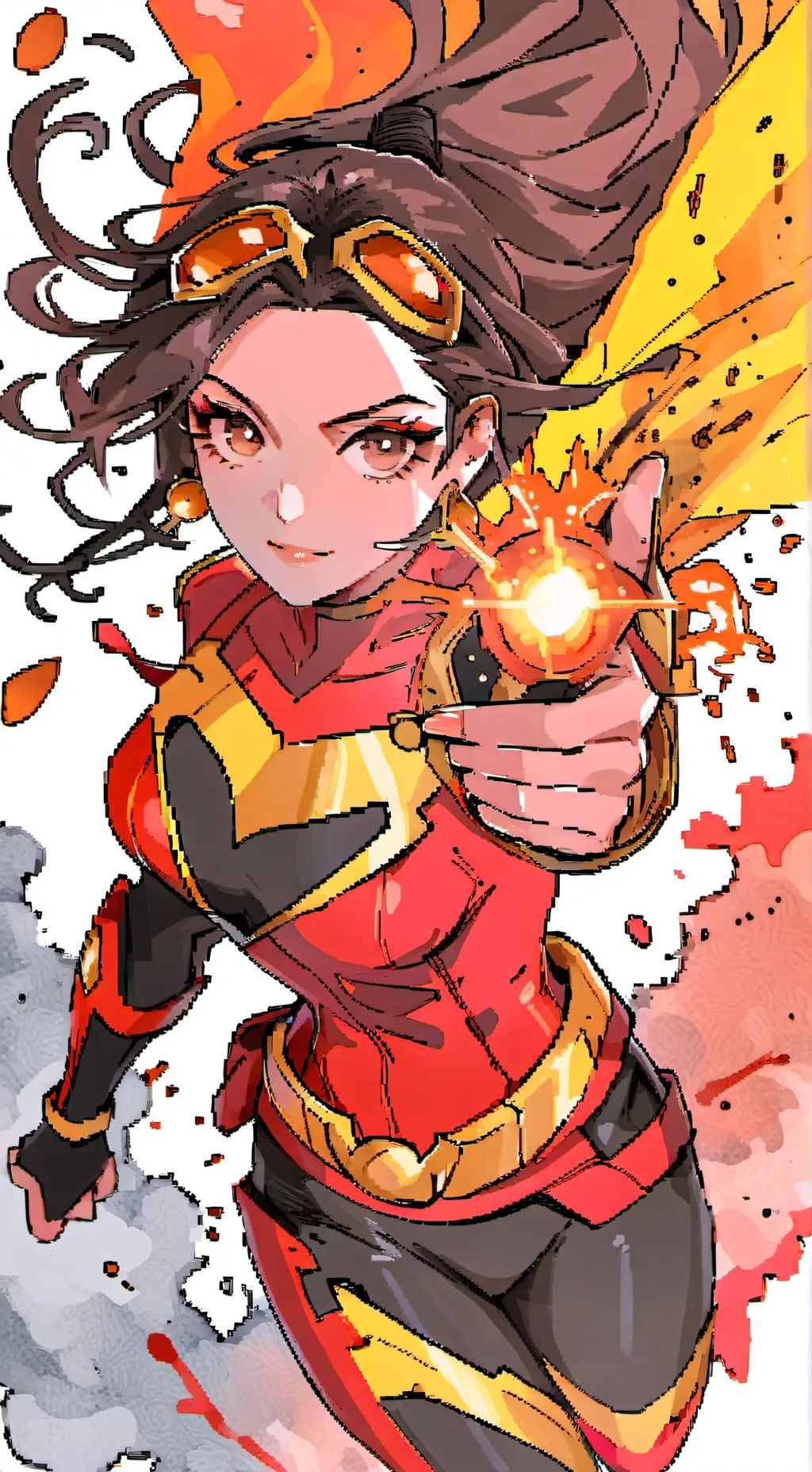 ai character: superhero girl background