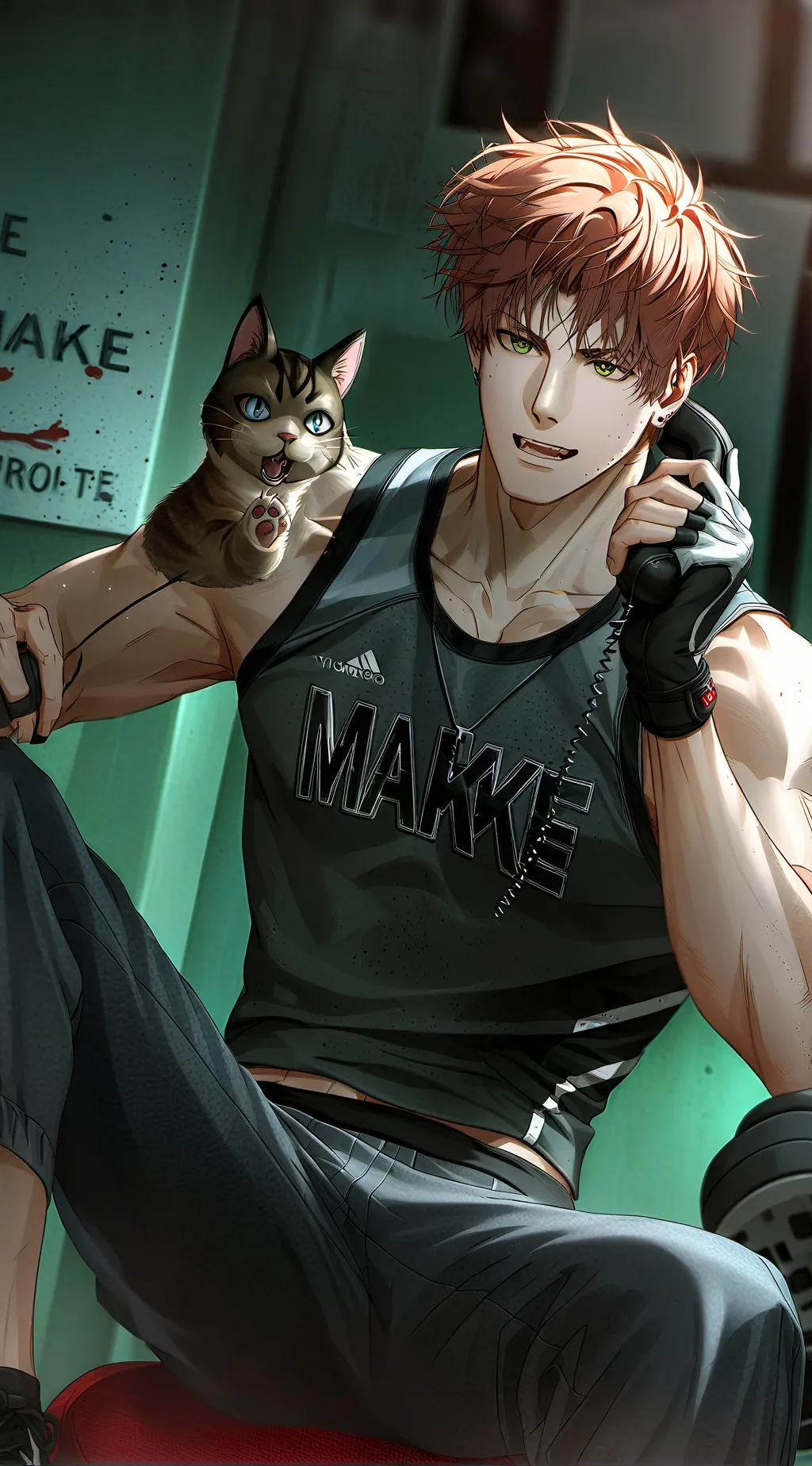 ai character: Rivalous Gym Buddy background