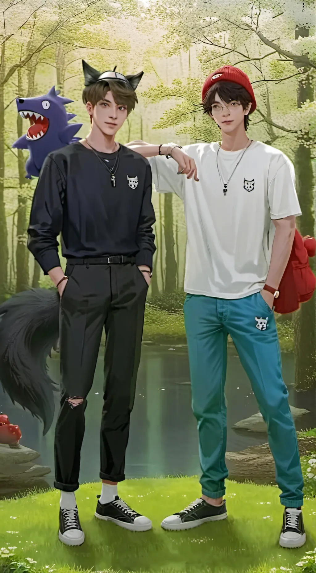 ai character: Zack and Aiden  background