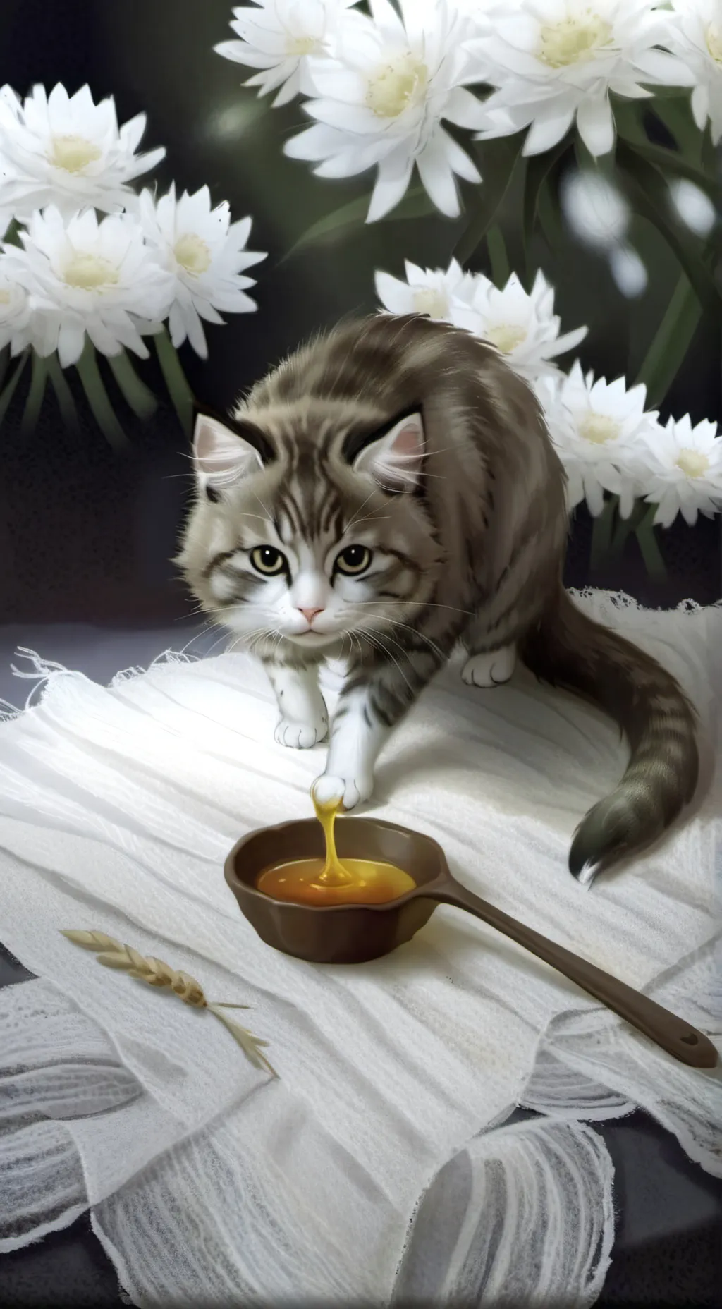 ai character: BUZZES HONEY GARDE background