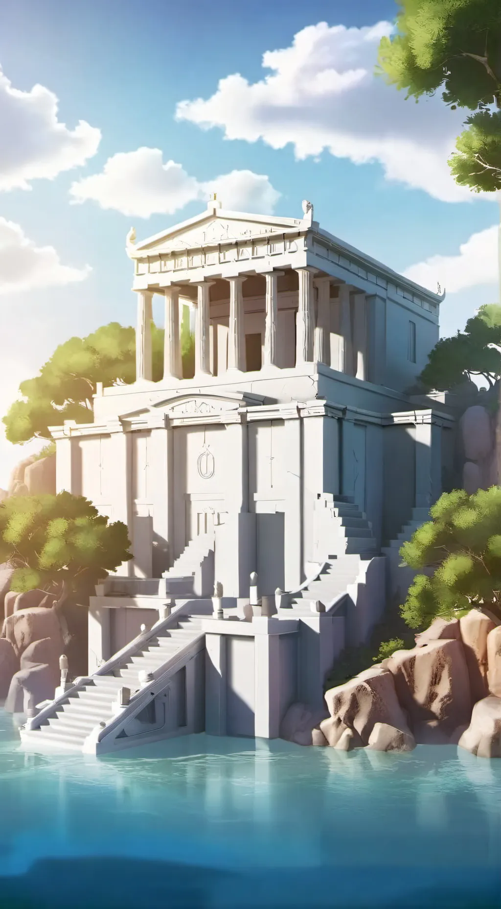 ai character: Genshin x Olympus background