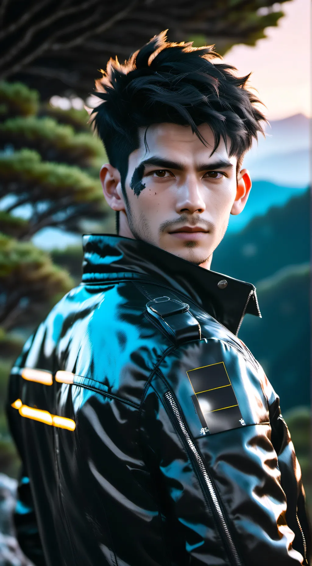 ai character: Fire wind background