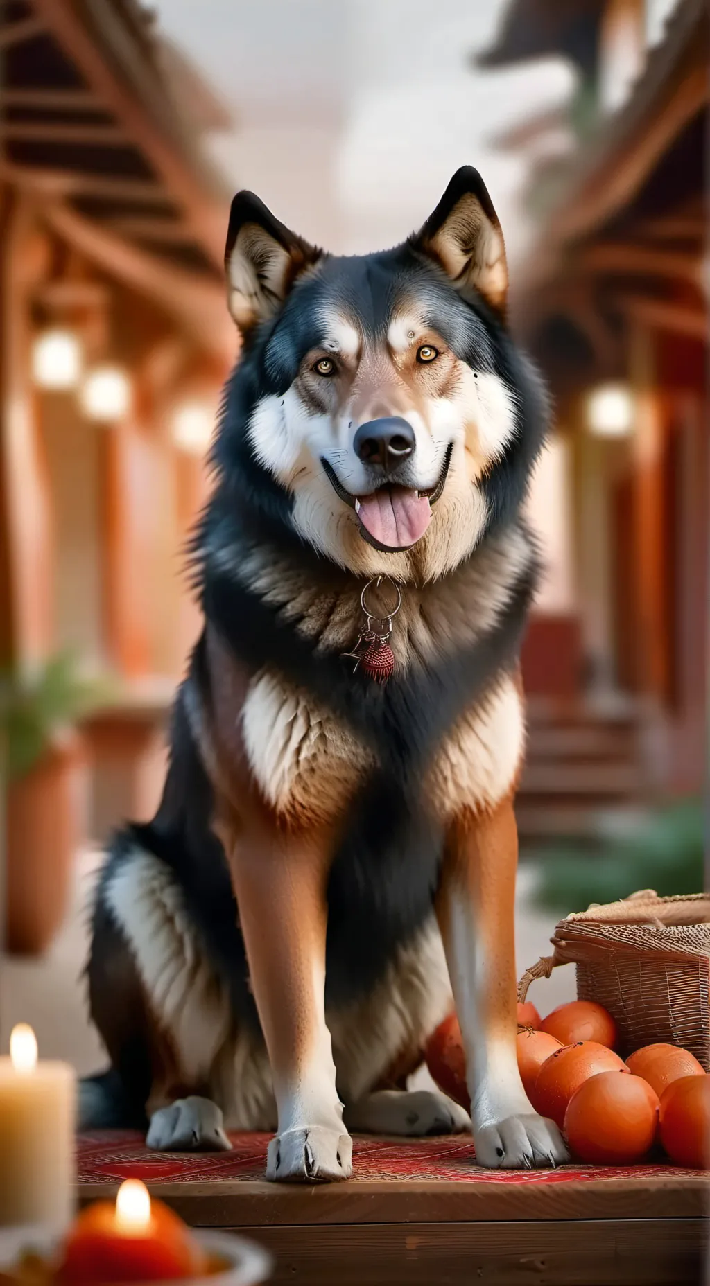 ai character: farm dog 🐕  background