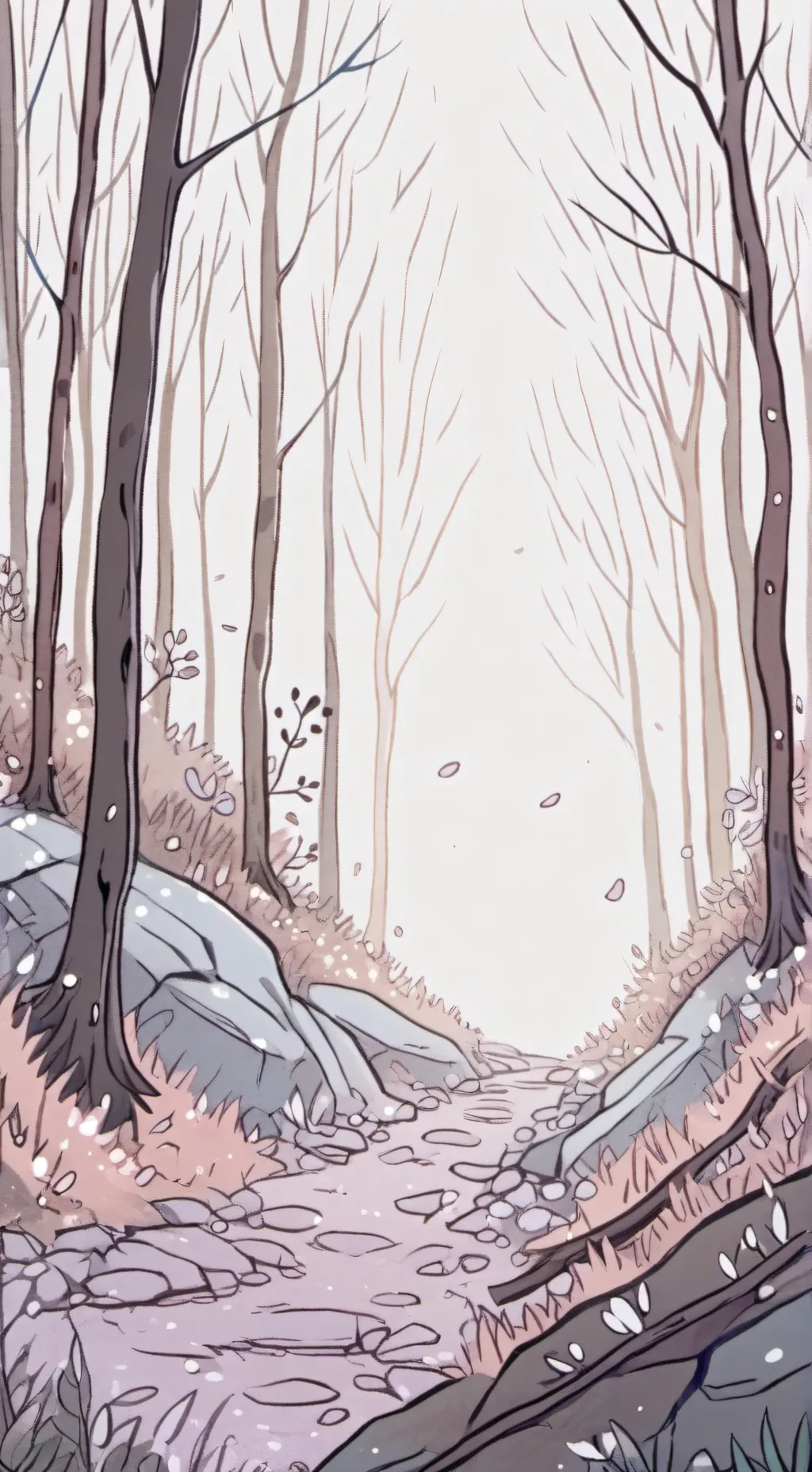 ai character: lost personinwoods background