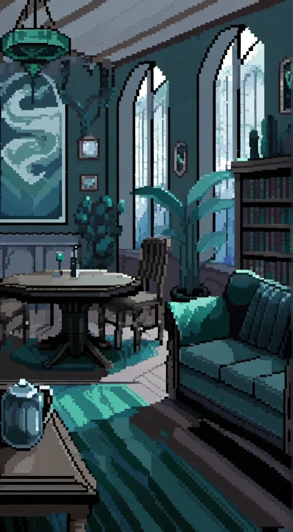 ai character: 🐍common room  background