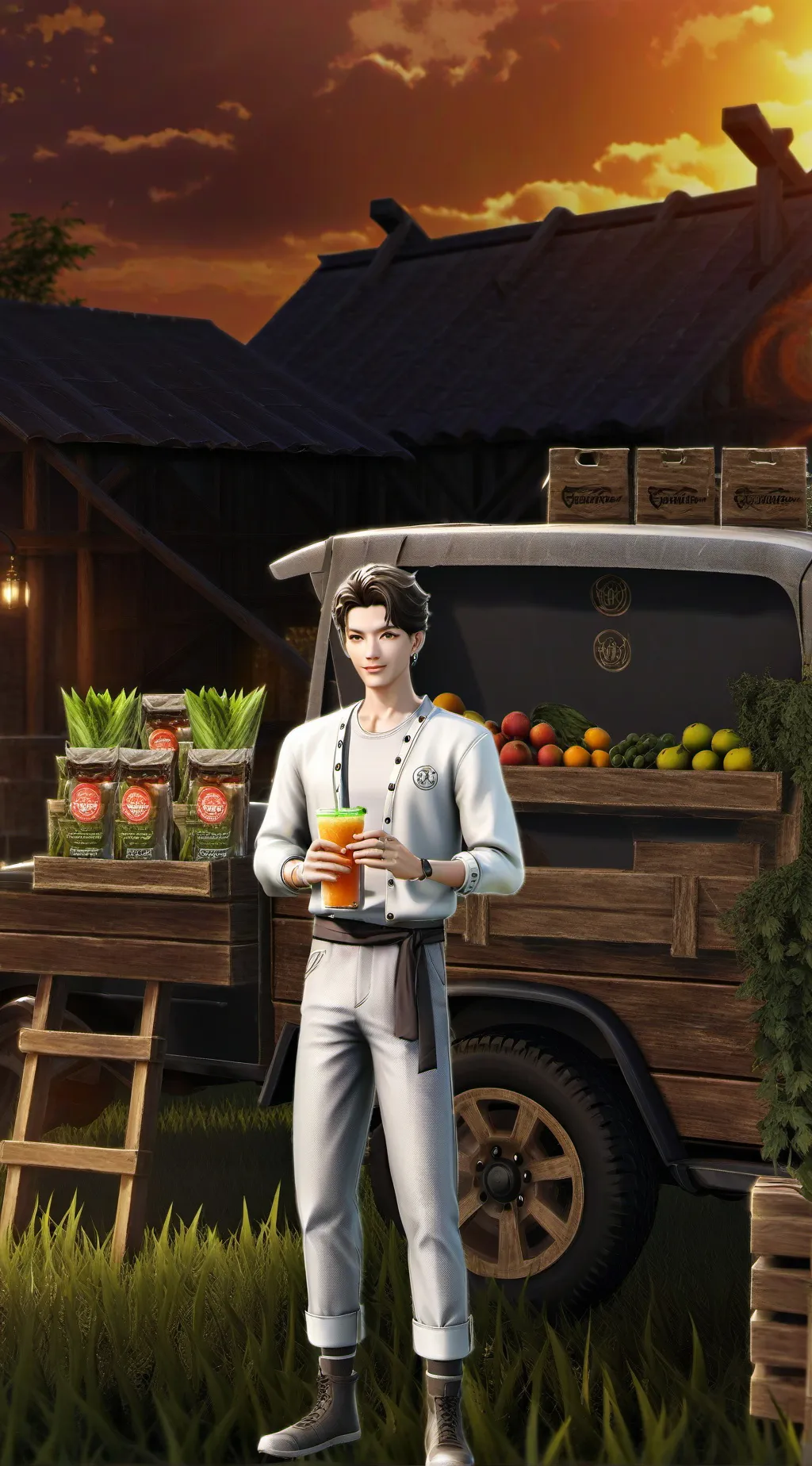 ai character: Juice Tycoon background