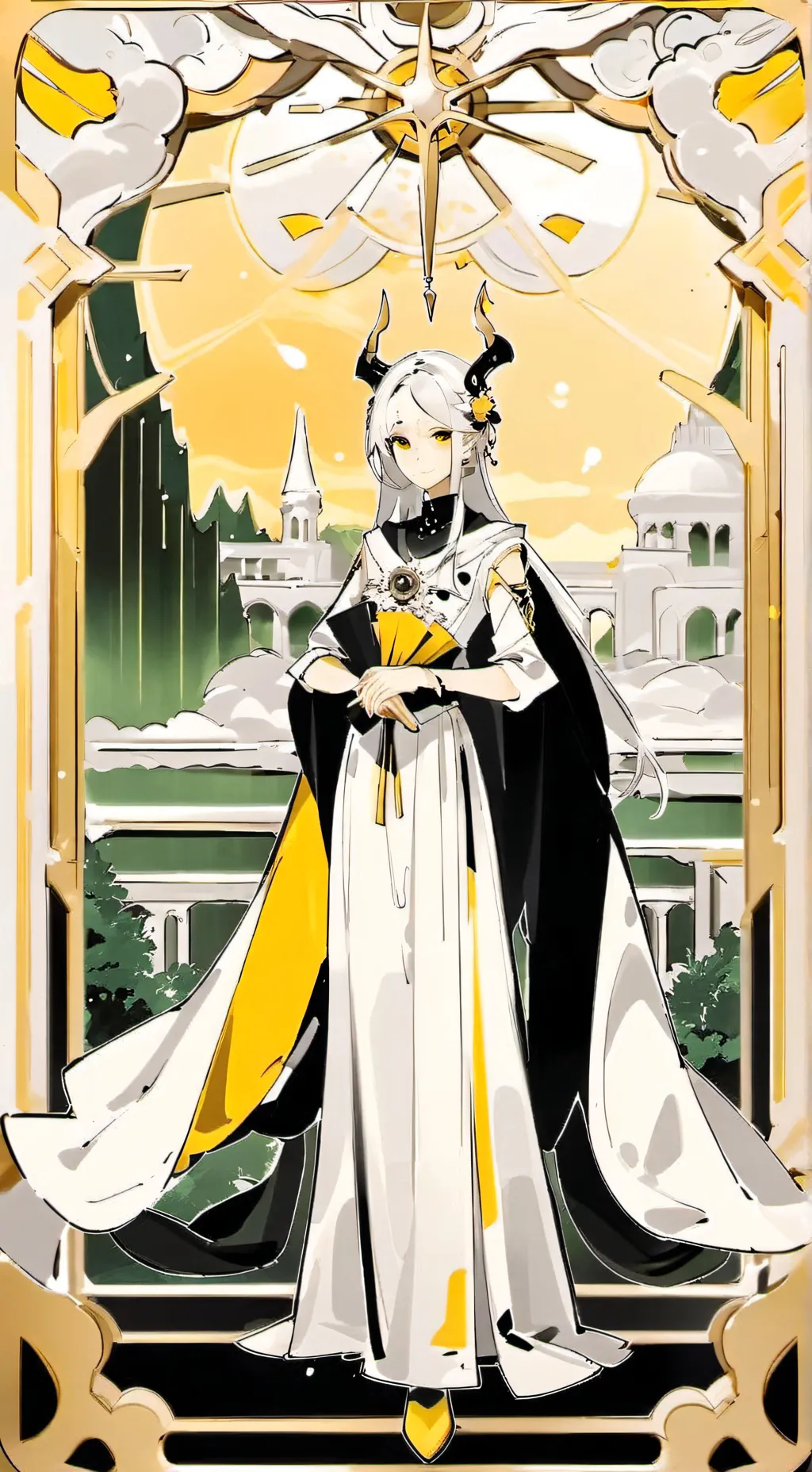 ai character: Golden queen background