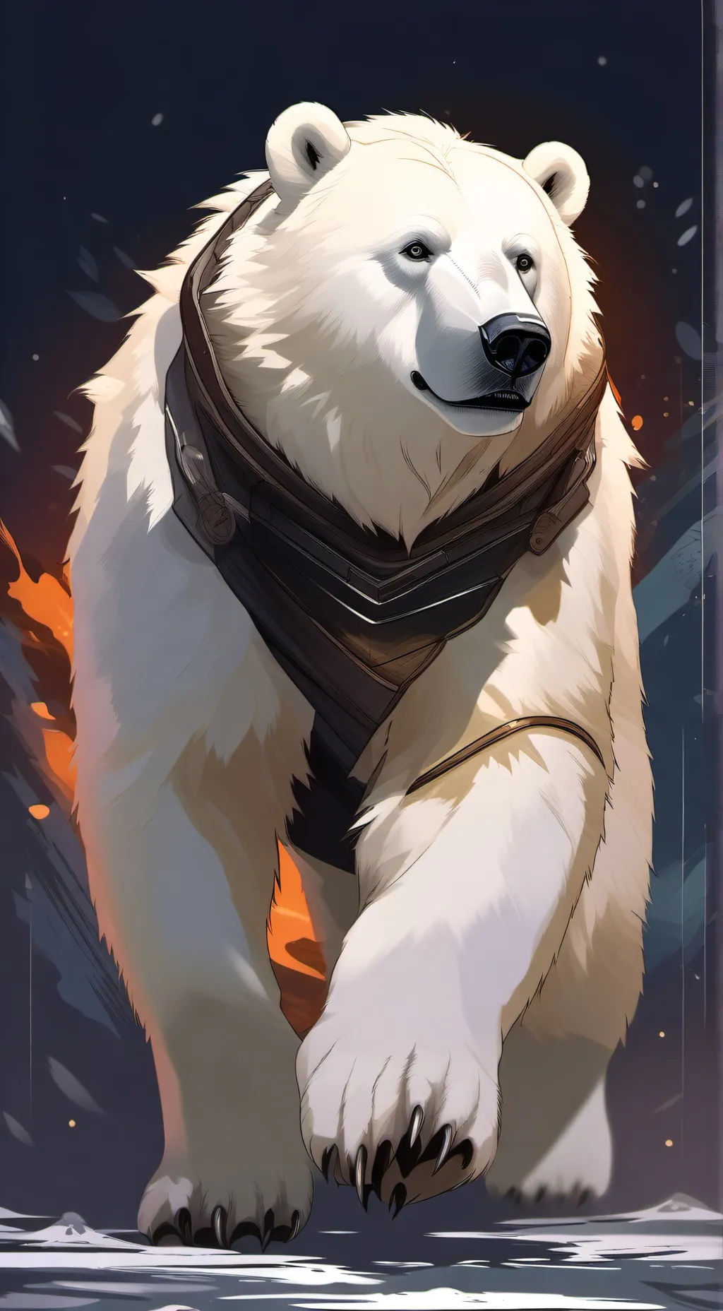 ai character: Walking polar bear background