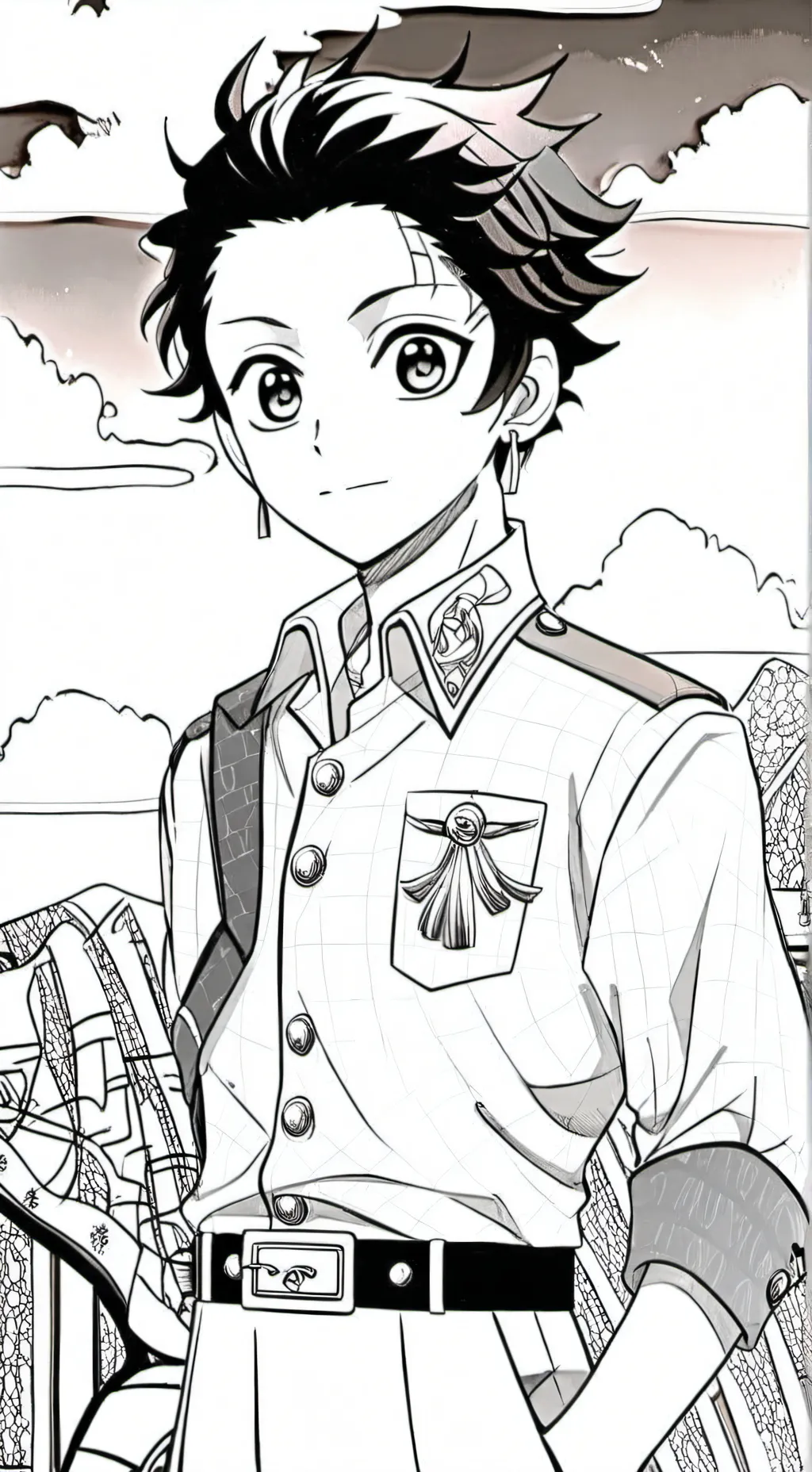 ai character: Tanjiro  background