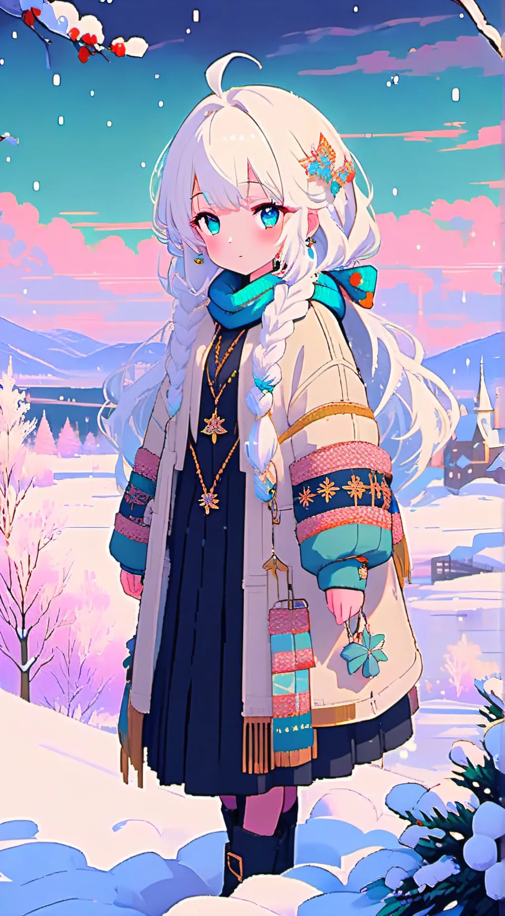 ai character: winter background