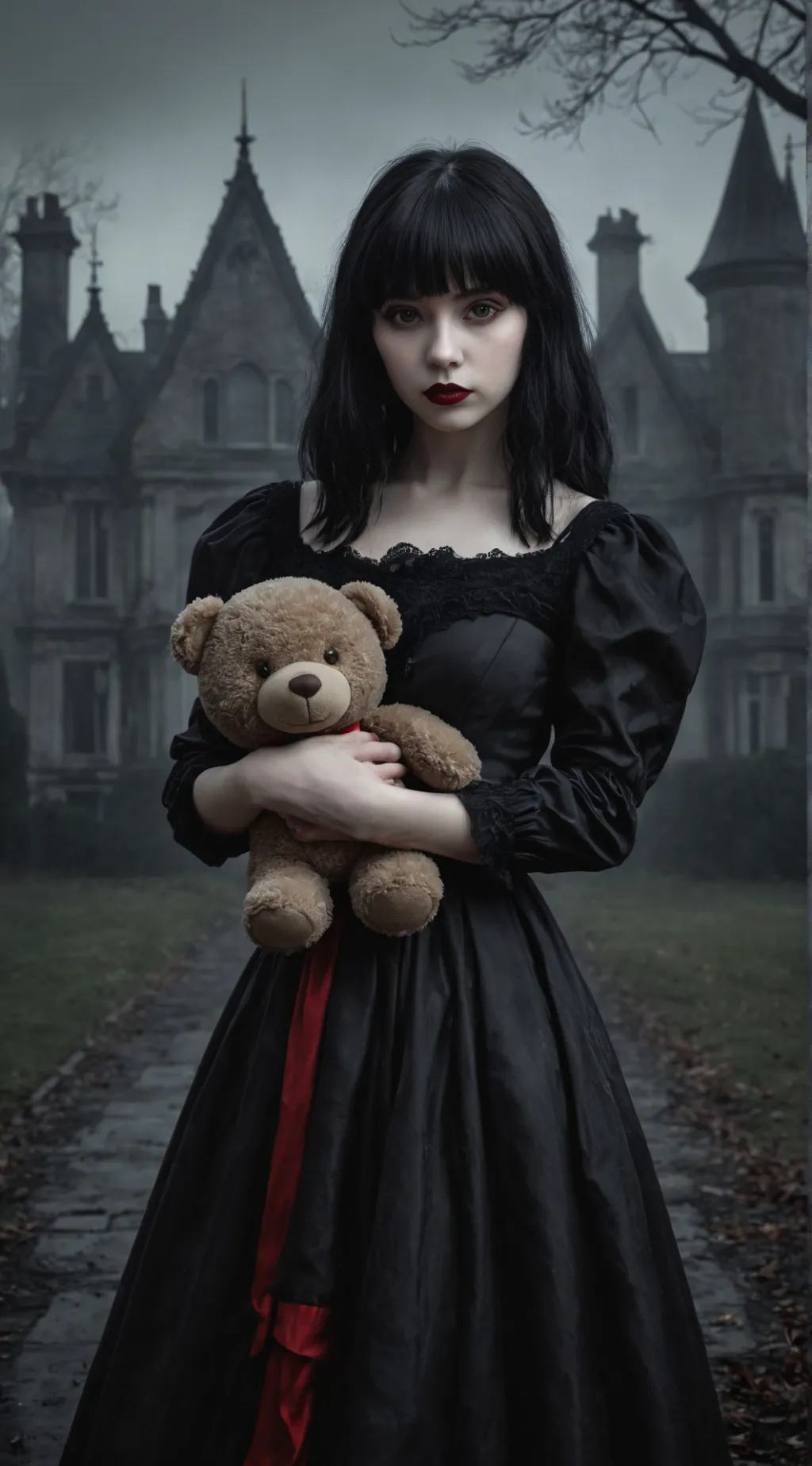 ai character: Wednesday  background