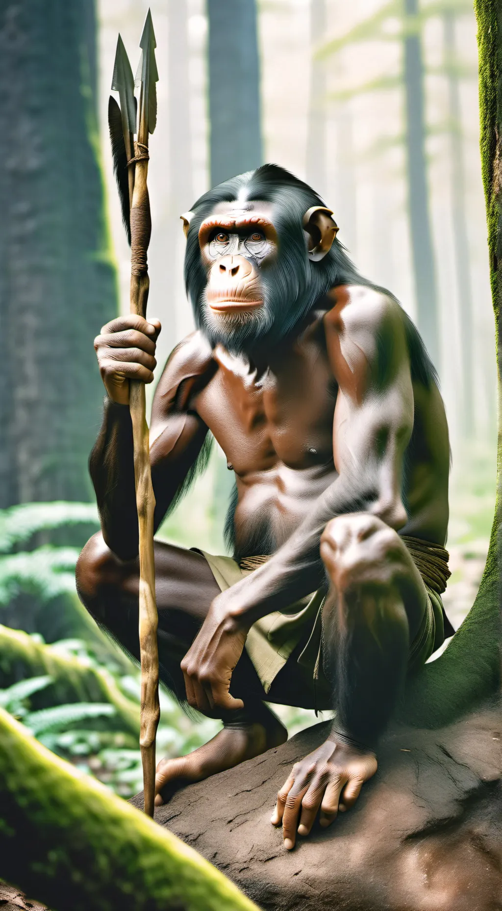 ai character: primitive person background