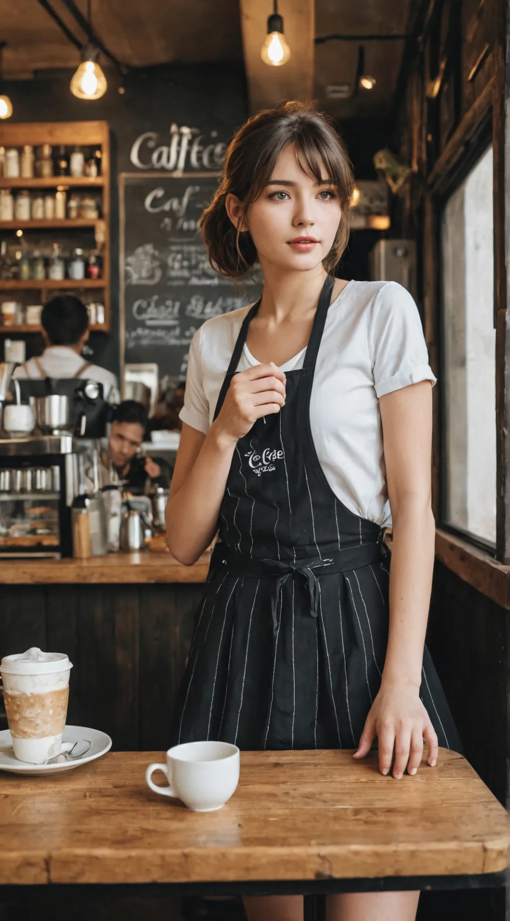 ai character: Café background