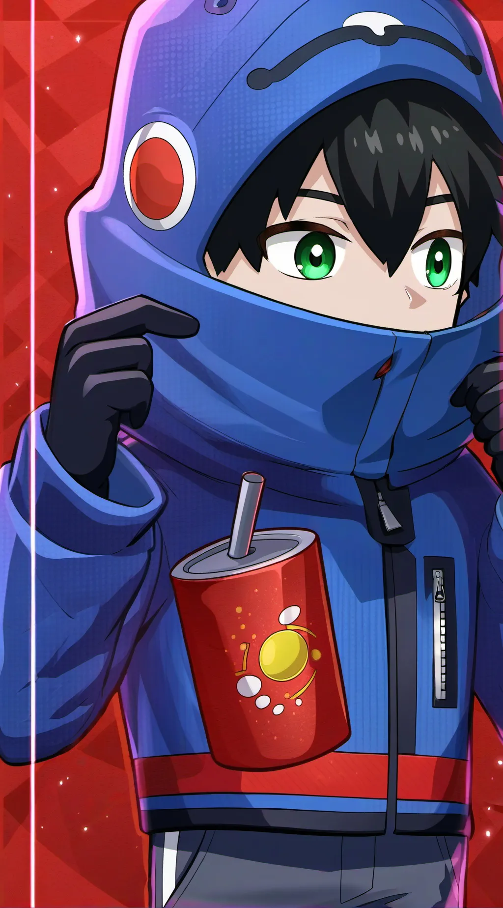 ai character: blue background