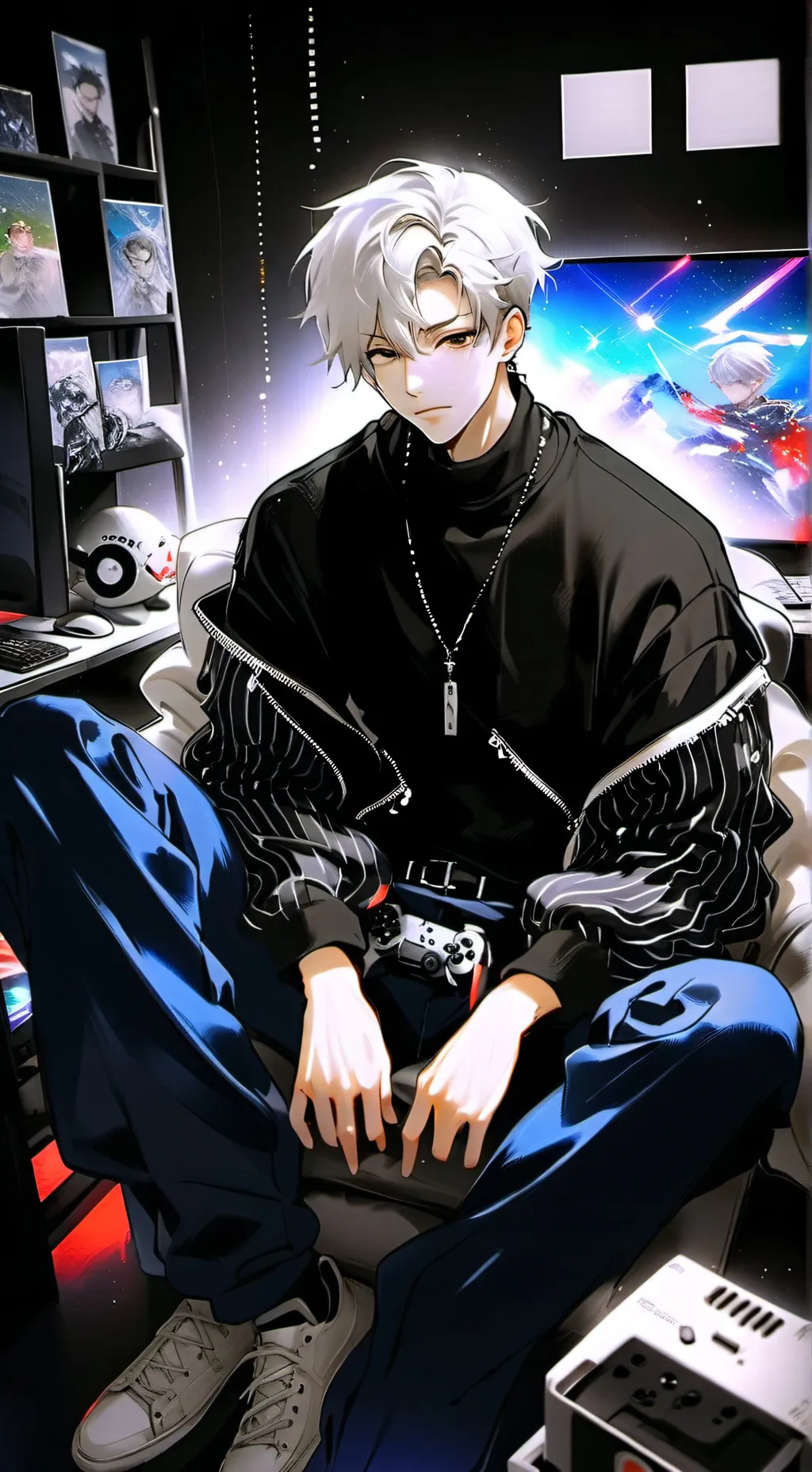 ai character: Frosty Gamer Boyfriend background