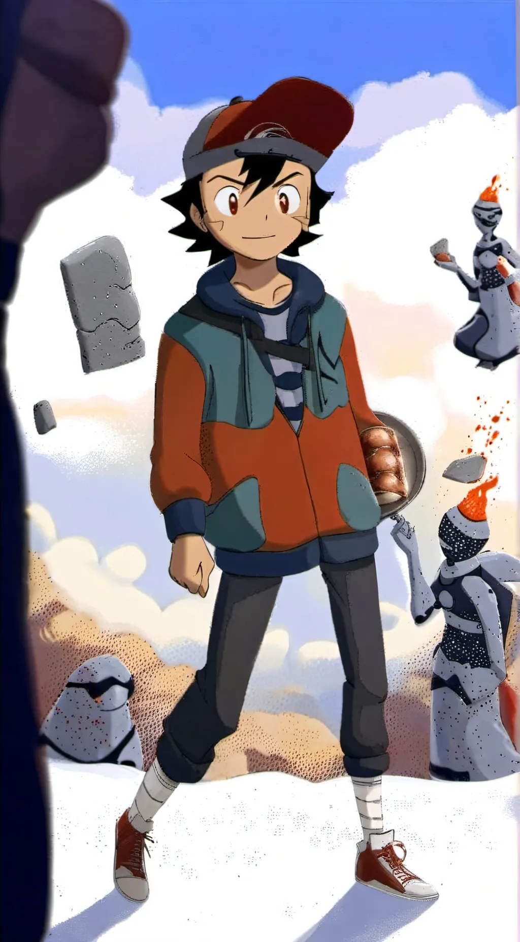 ai character: ash ketchup  background