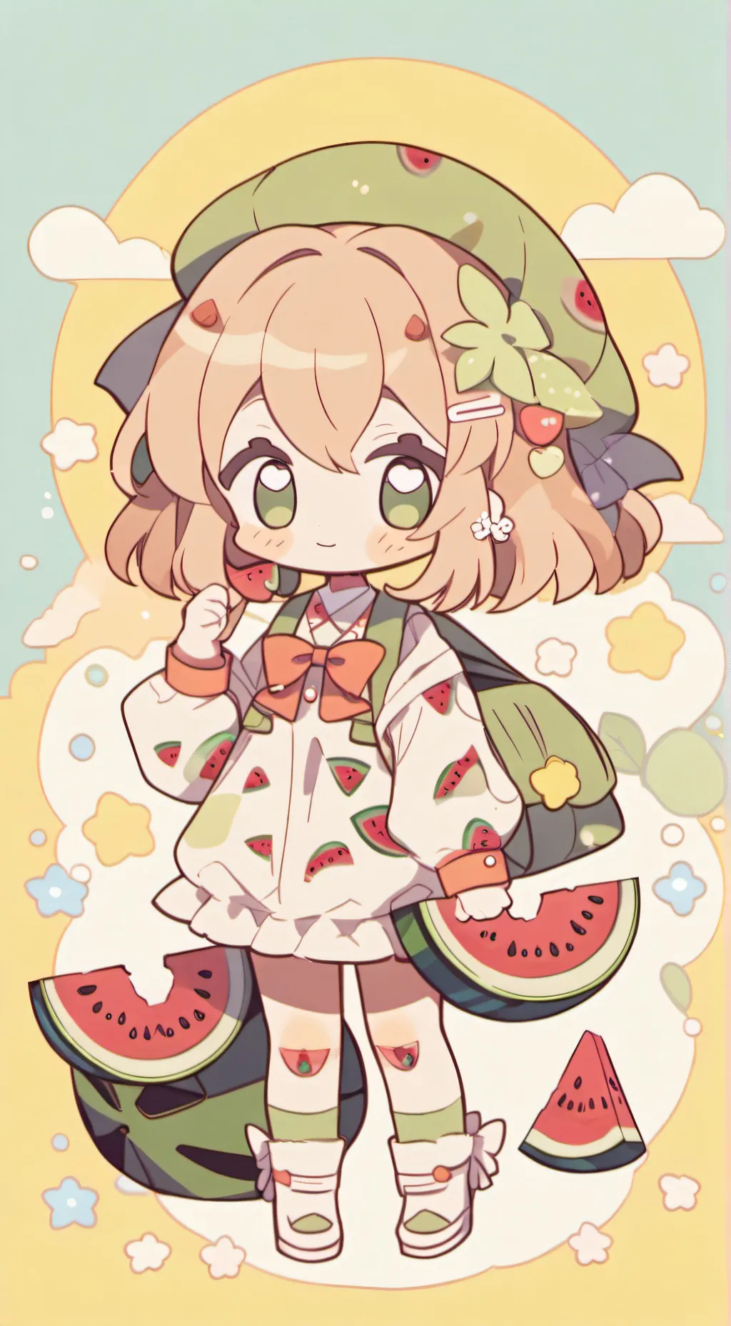 ai character: sunny and melon  background