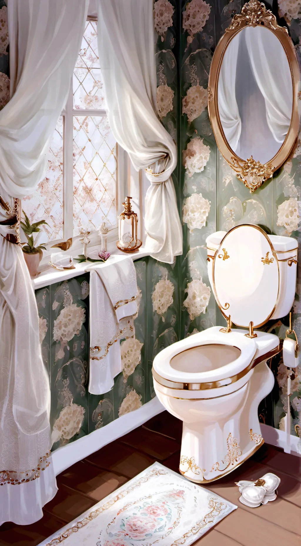 ai character: toaleta background