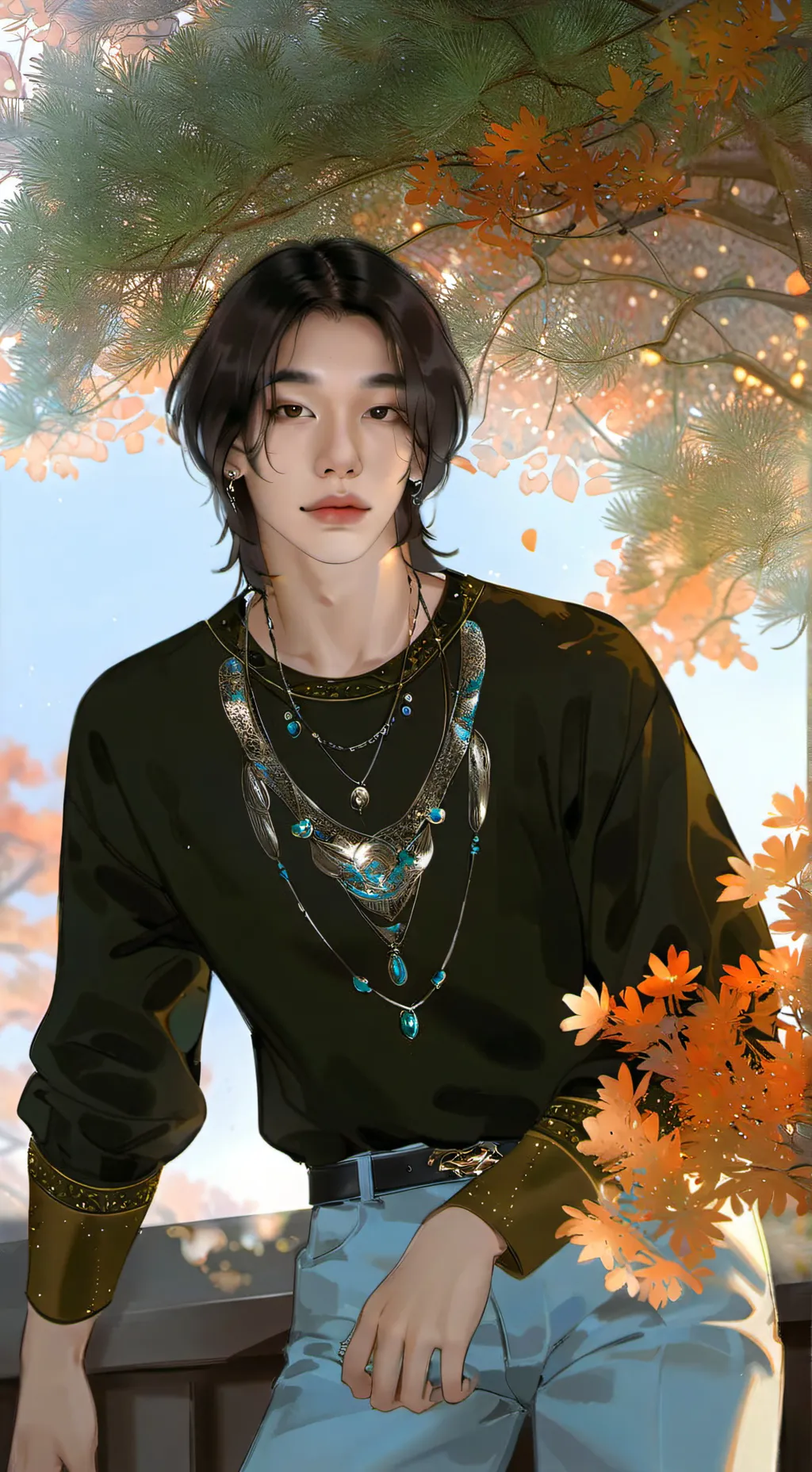 ai character: 🥟Hyunjin🥝 background