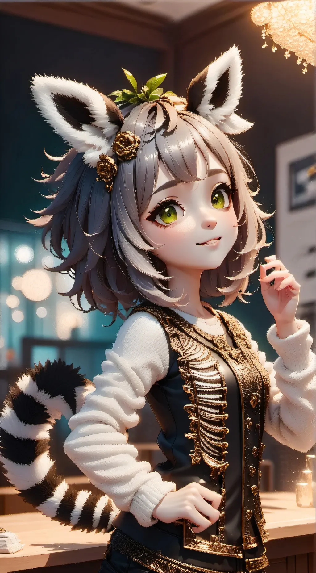 ai character: Striped Spirit Zebra Furry background