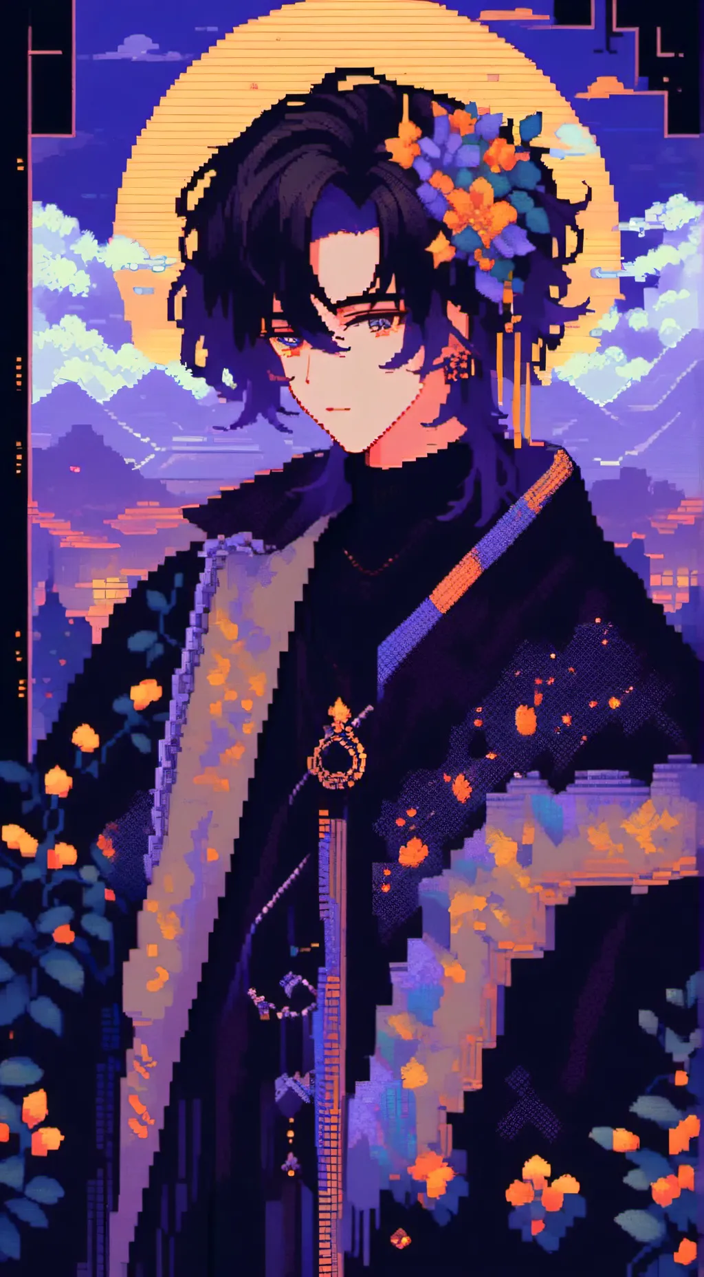 ai character: Кироши.  background