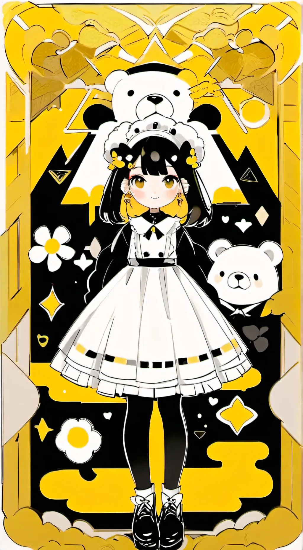 ai character: bear girl  background