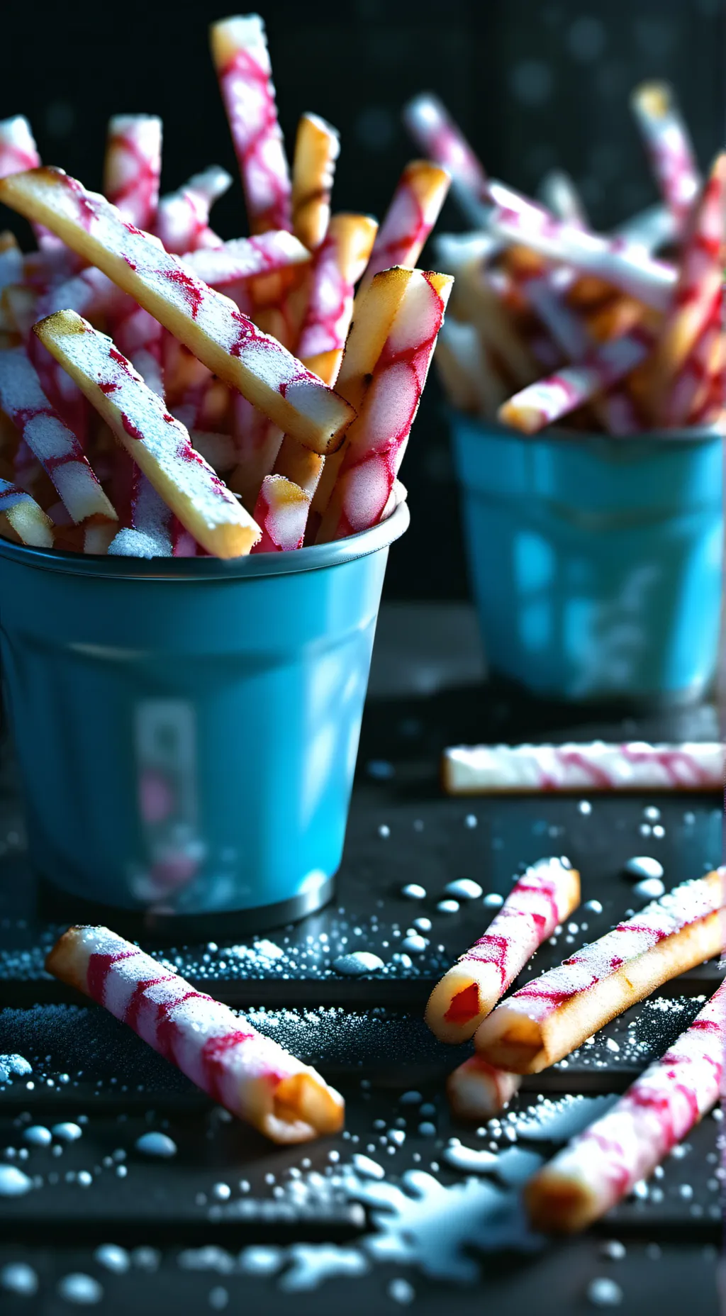 ai character:  curly fries  background