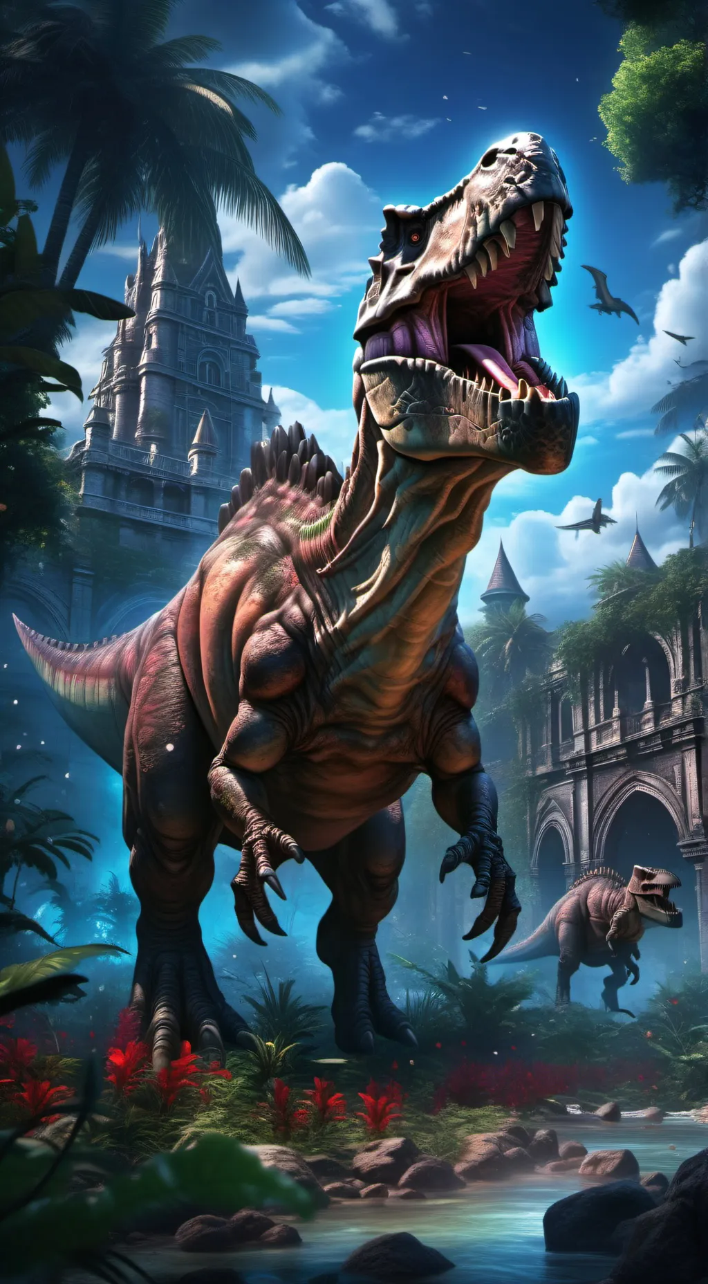 ai character: Jurassic world  background