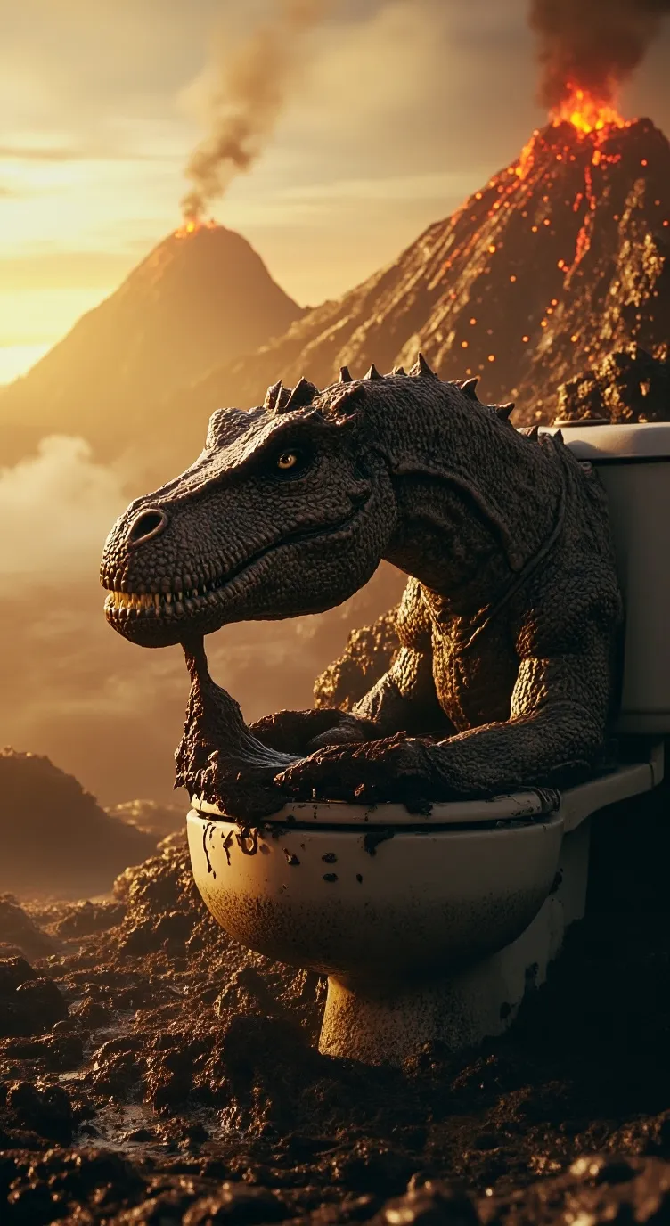 ai character: dinosaur skibidi background