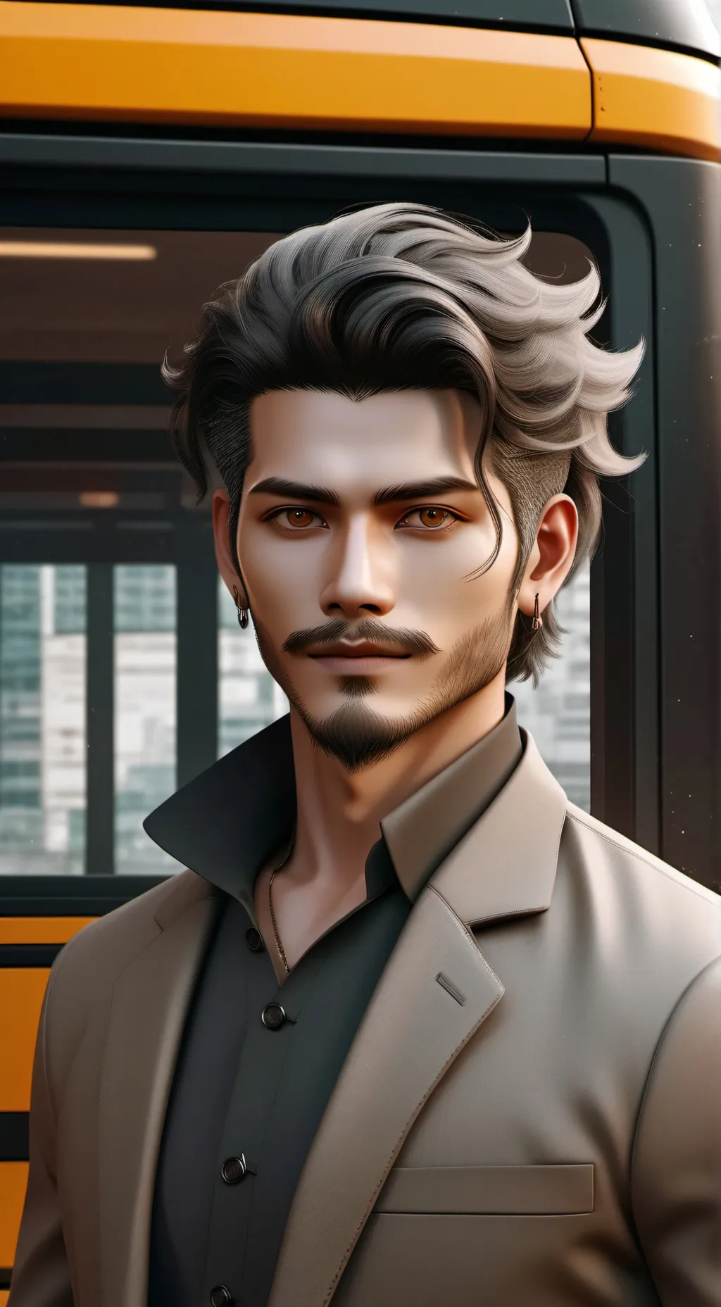 ai character: Mihai the bus  background