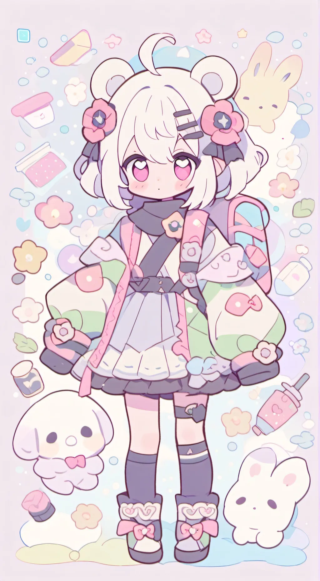 ai character: Candy apples sus background
