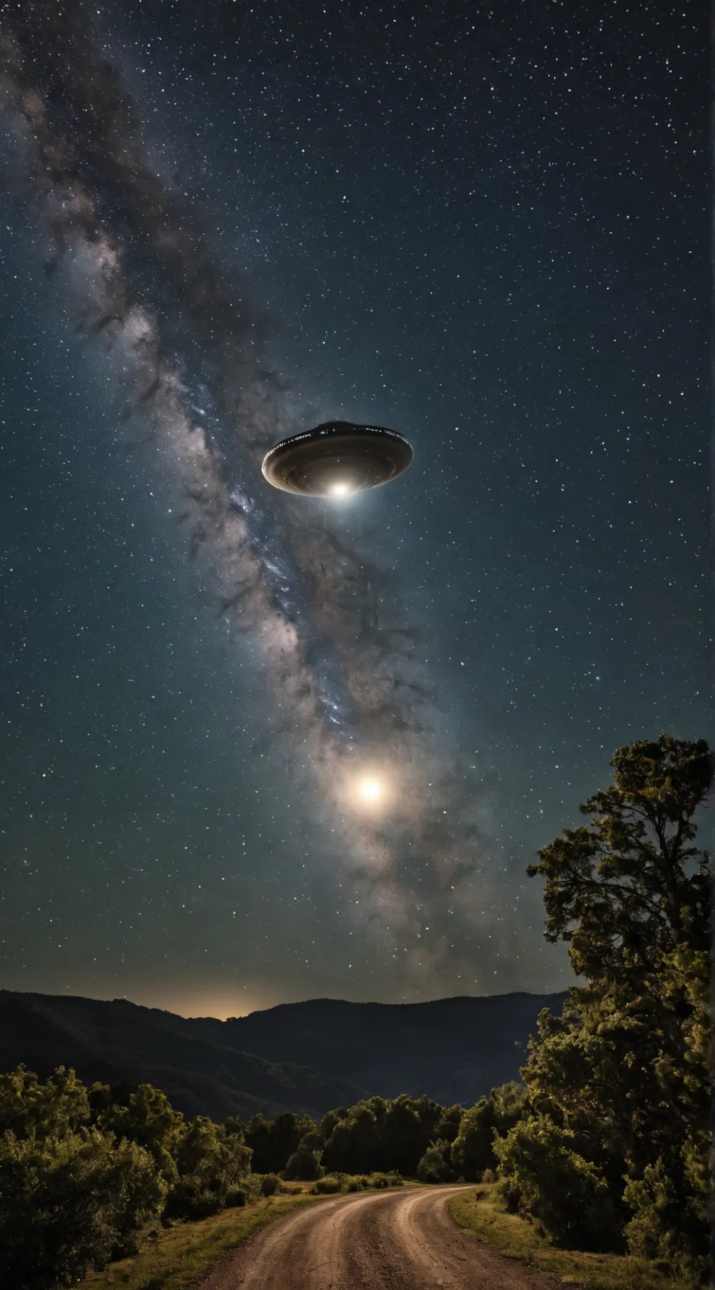 ai character: UFO ship  background