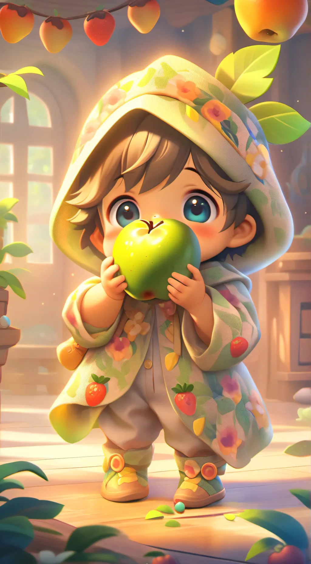 ai character: fruit babies background