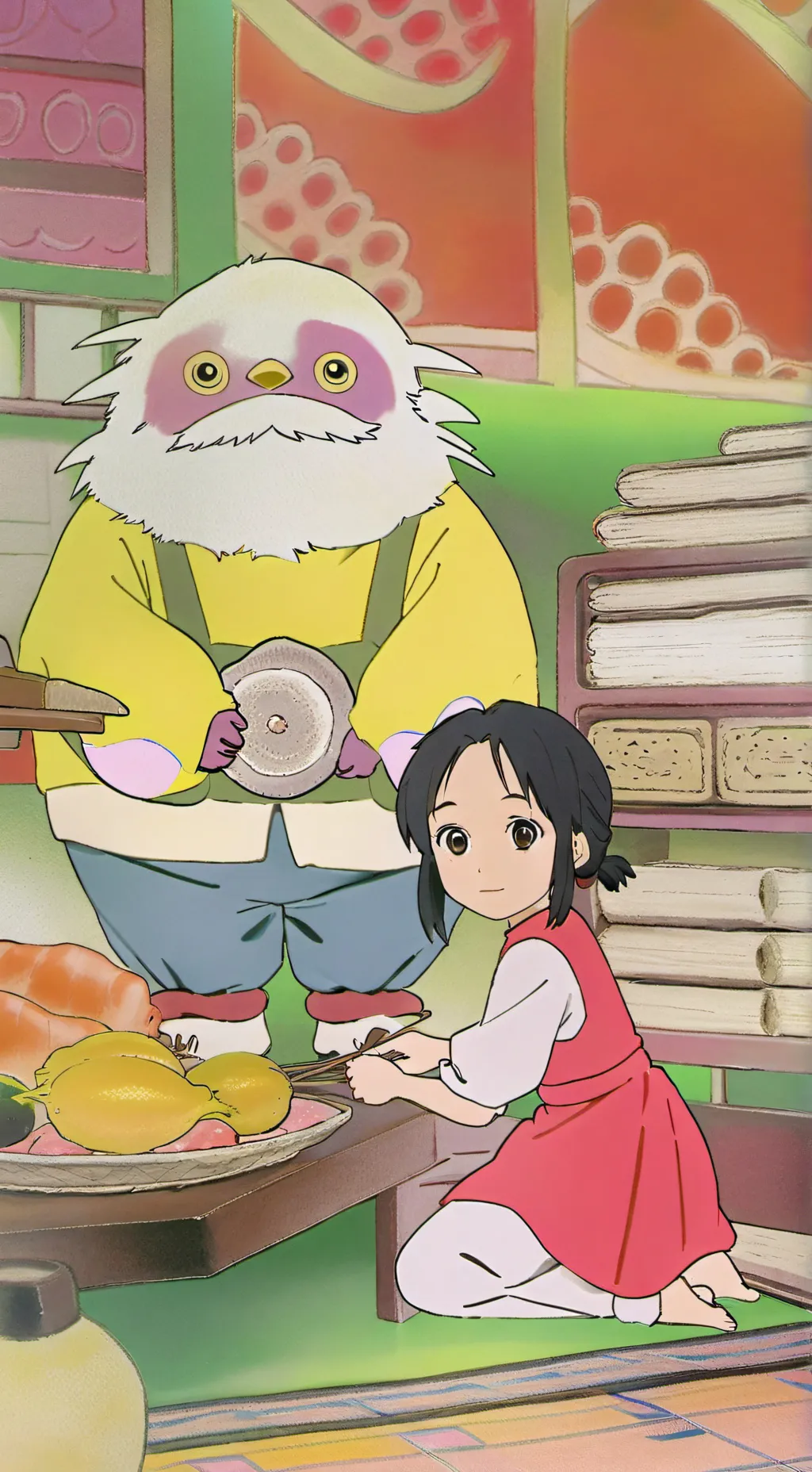 ai character: culo con caca background