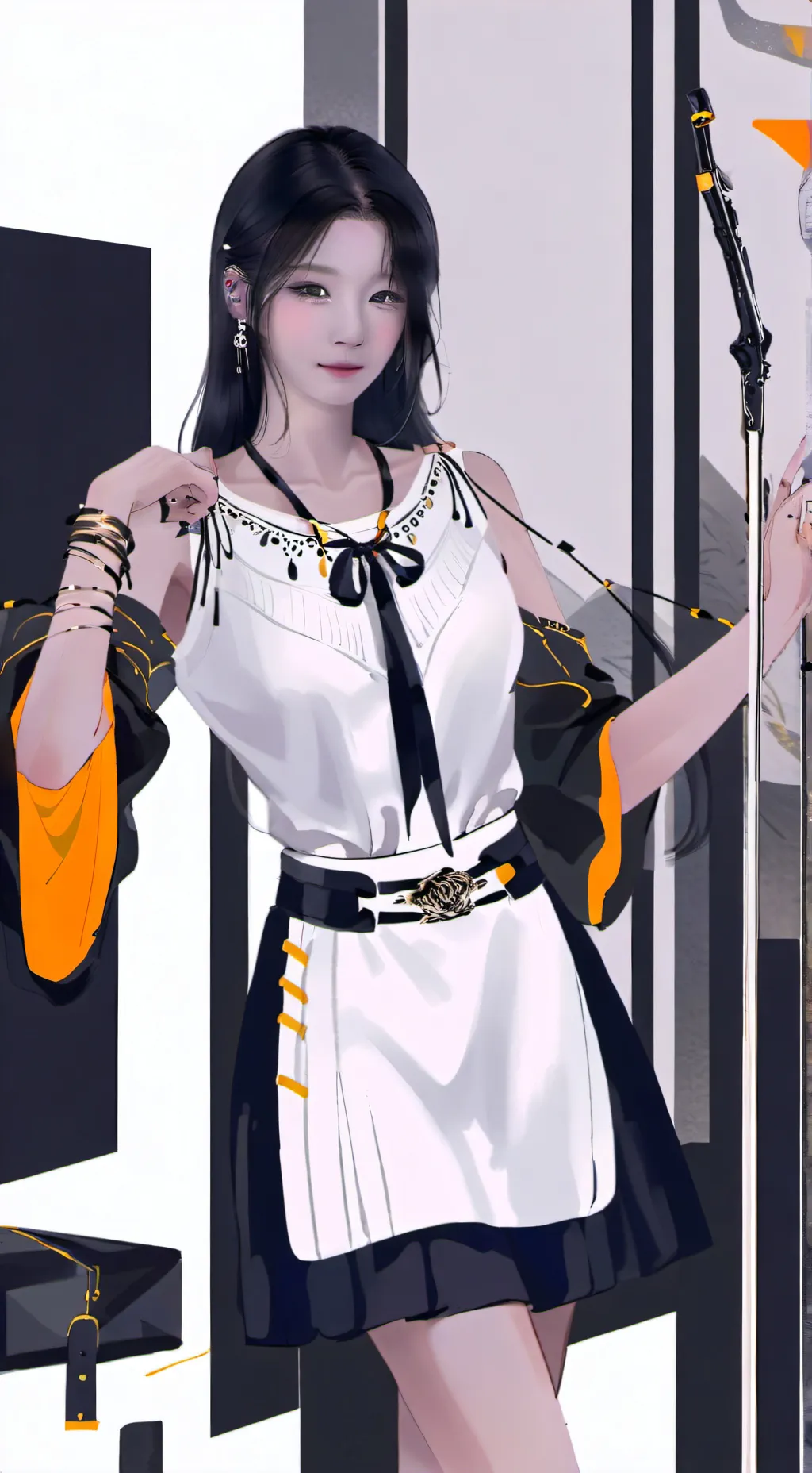 ai character: Babymonster & skz background